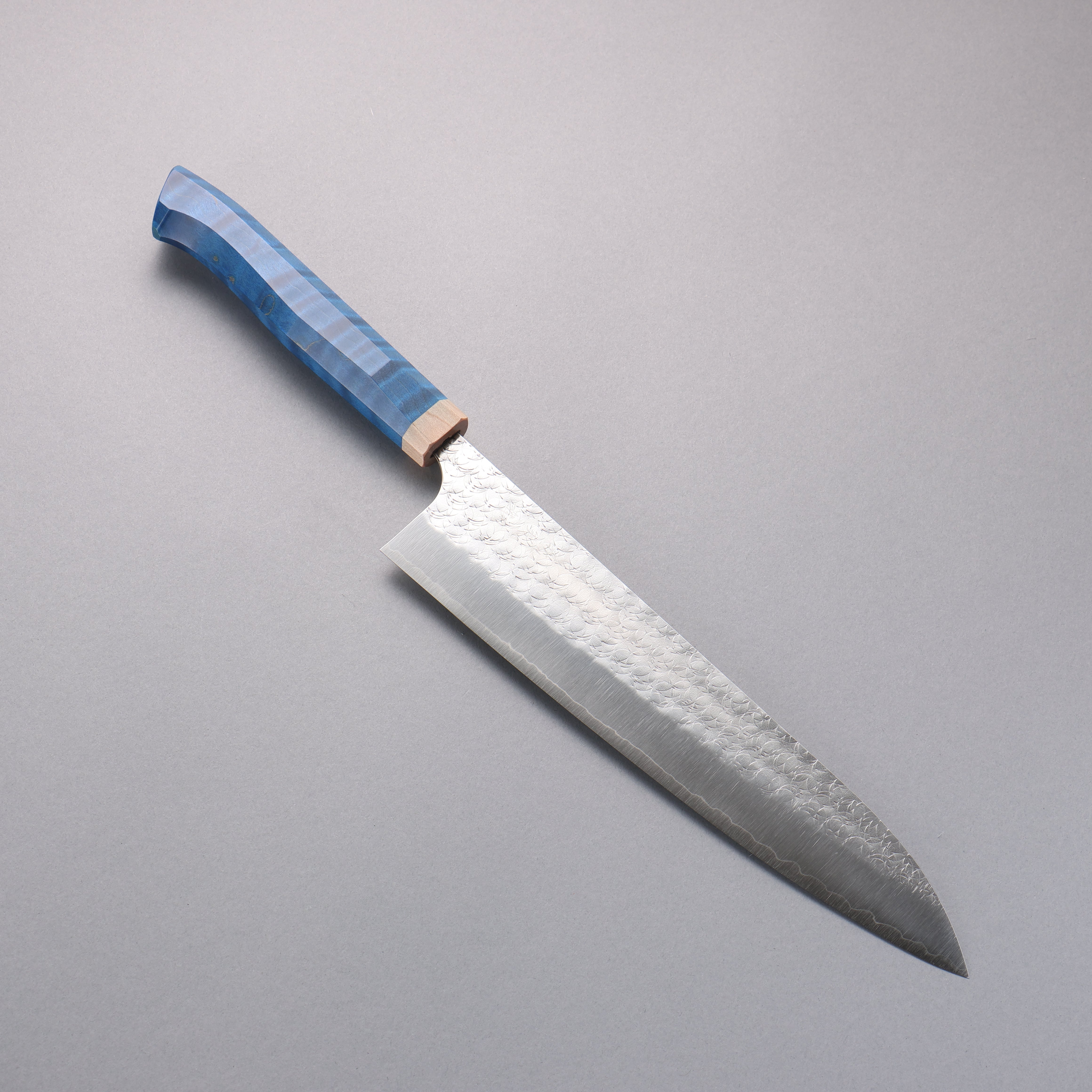 Yoshimi Kato Minamo SG2 Hammered Gyuto 240mm Western style (blue) Handle - Seisuke Knife