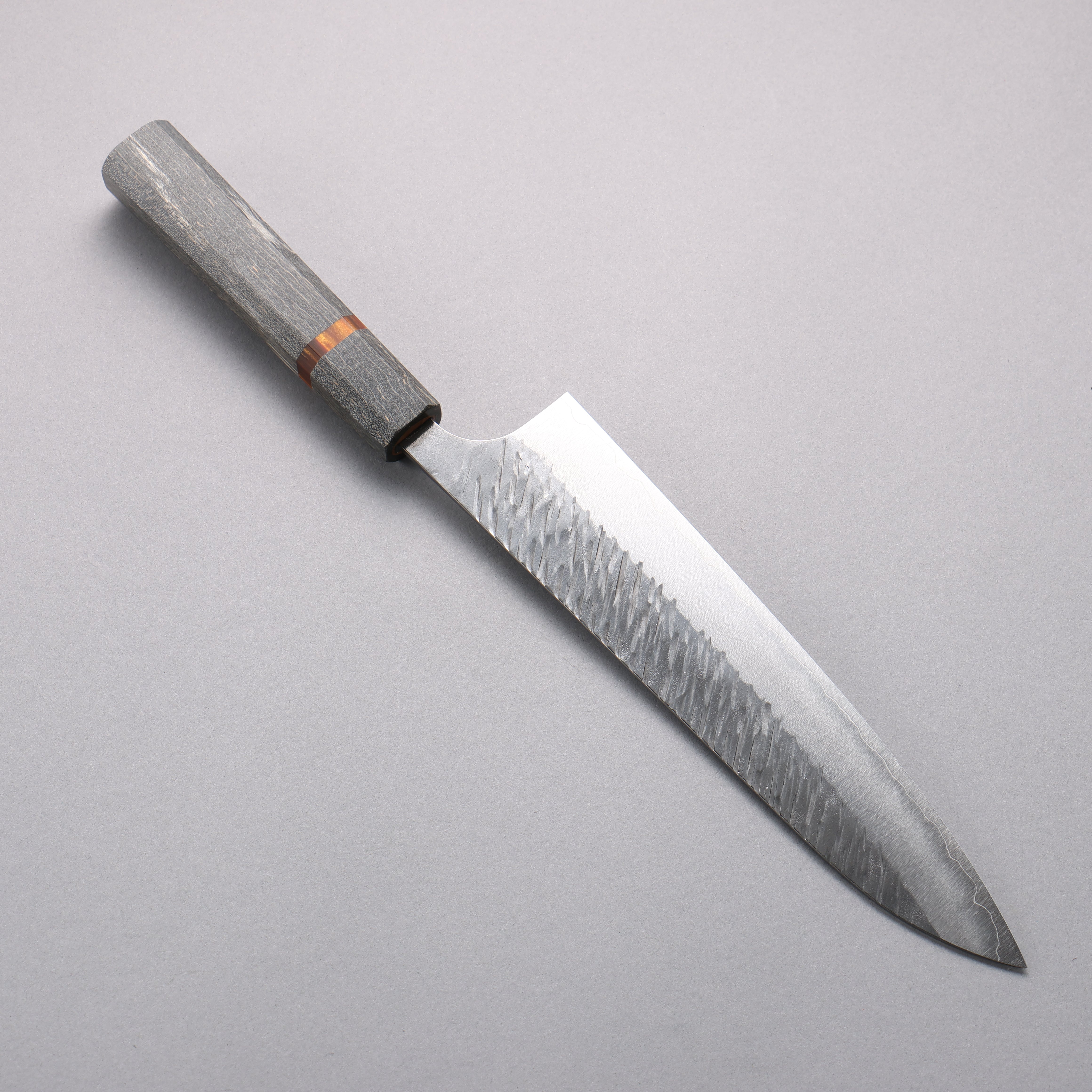 Yu Kurosaki Fujin SG2 Hammered Gyuto 210mm Stabilized Wood & Acrylic Ring Handle - Seisuke Knife