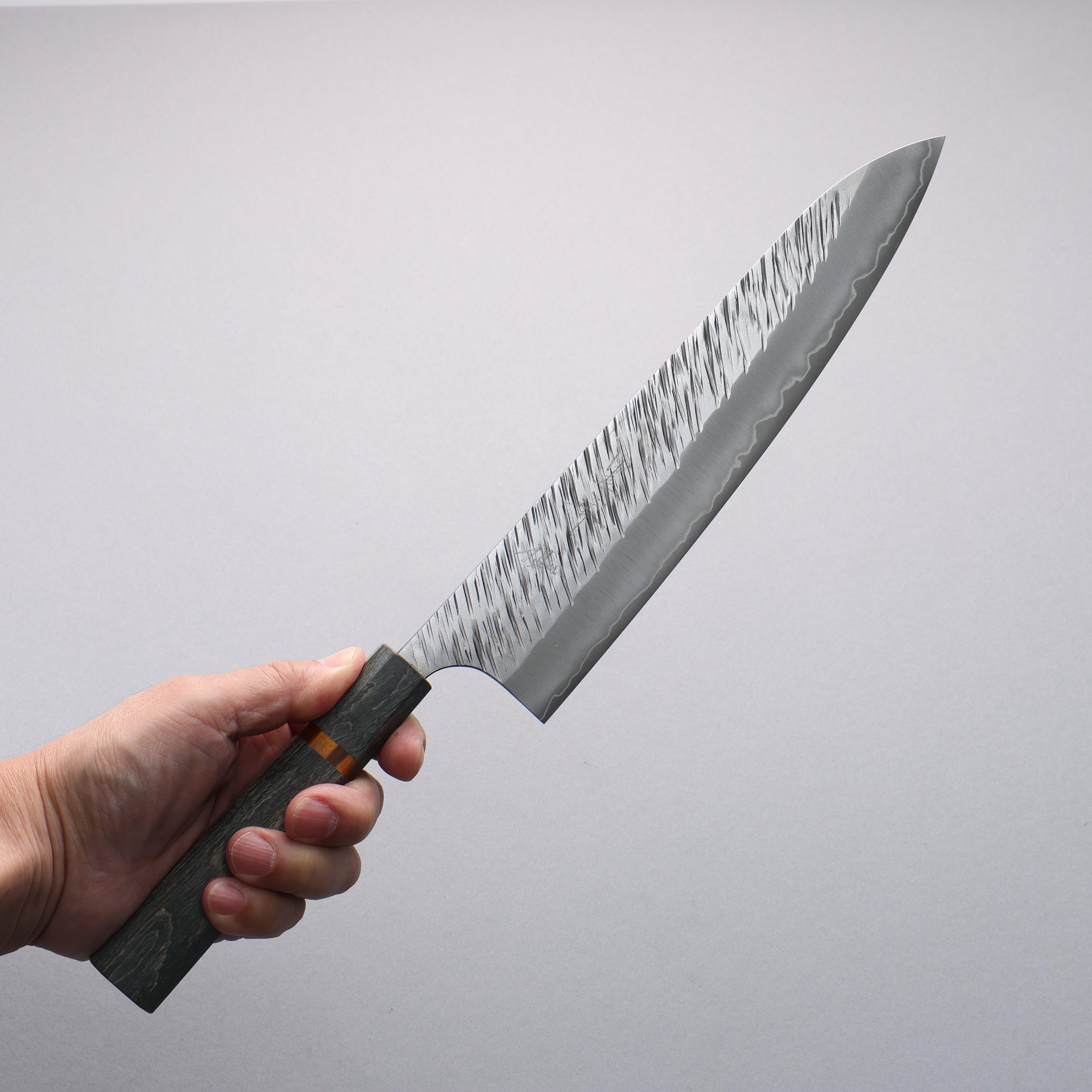 Yu Kurosaki Fujin SG2 Hammered Gyuto 240mm Stabilized wood (With Acrylic Ring) Handle - Seisuke Knife