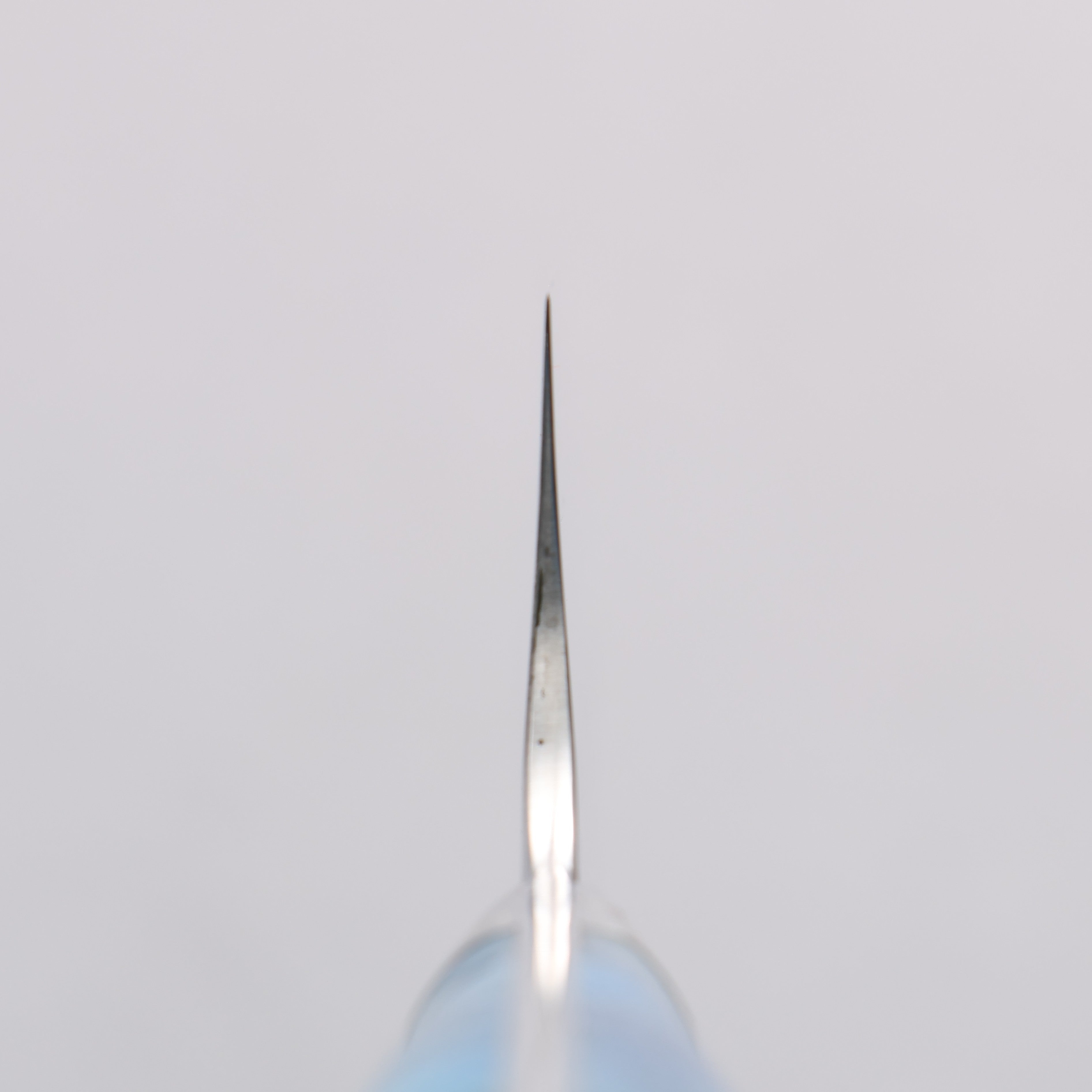 Takeshi Saji SPG STRIX Hammered Migaki Finished Gyuto 210mm Blue and White Acrylic Handle - Seisuke Knife