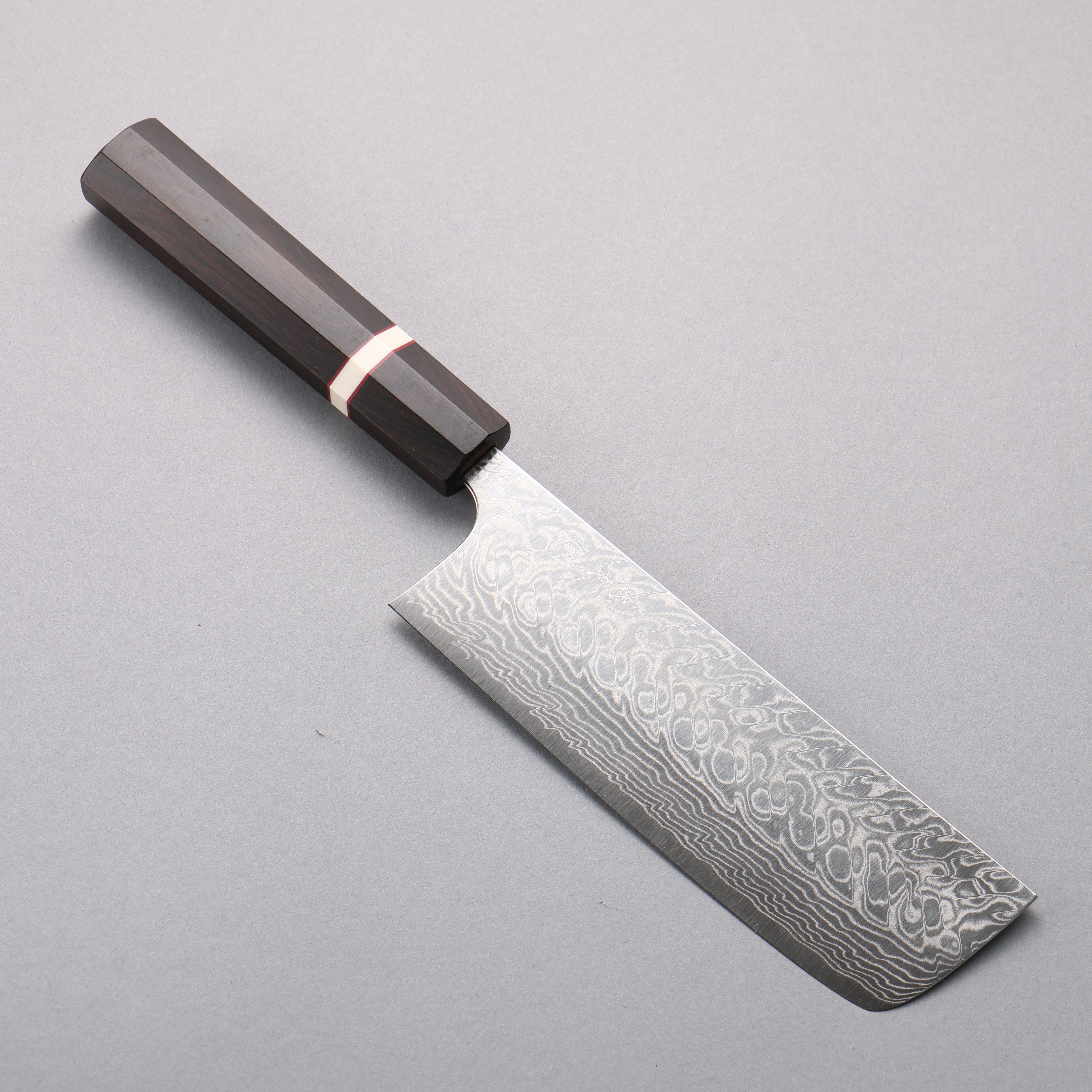 Yoshimi Kato SG2 Damascus Migaki Finished Nakiri 165mm Ebony (White Ring) Handle - Seisuke Knife