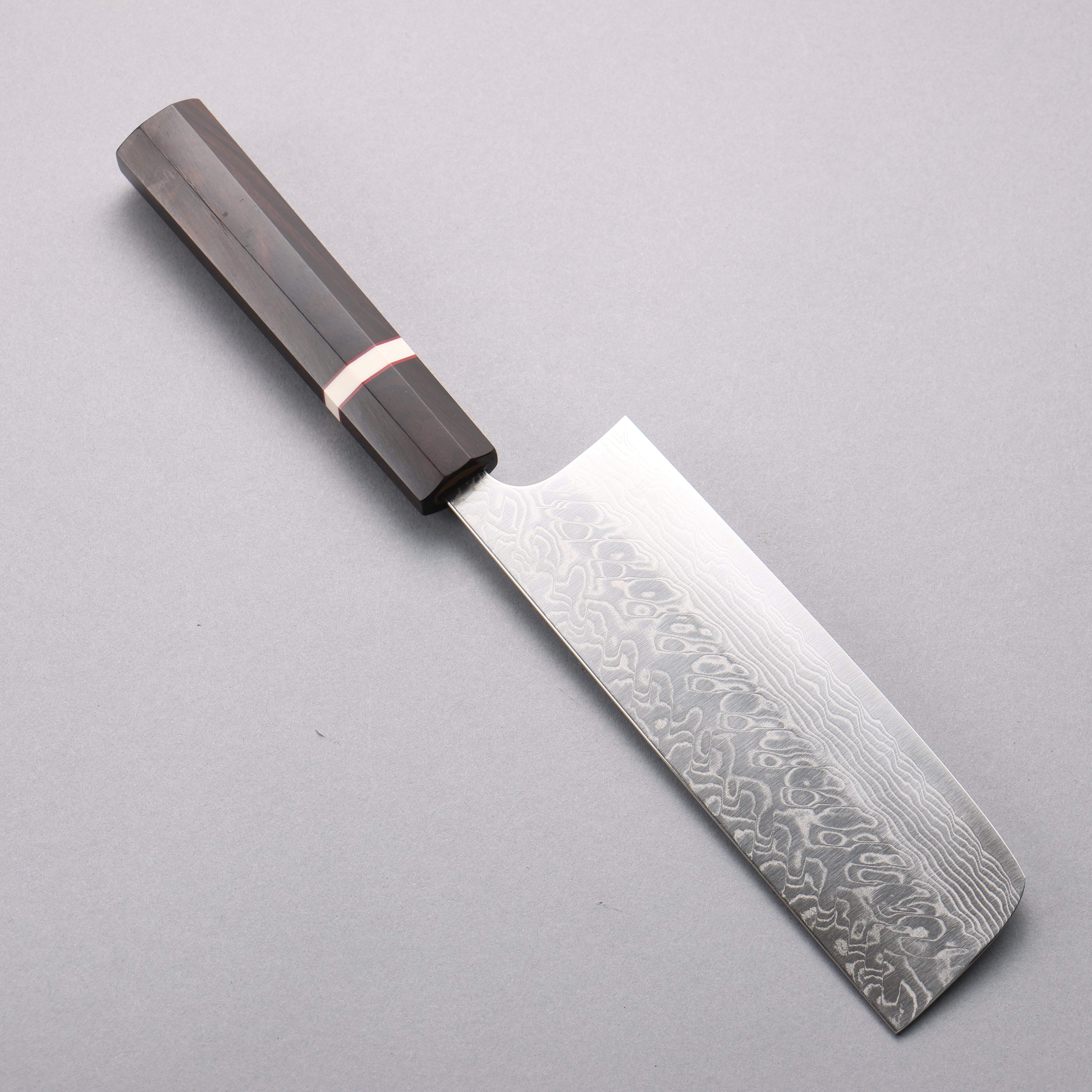 Yoshimi Kato SG2 Damascus Migaki Finished Nakiri 165mm Ebony (White Ring) Handle - Seisuke Knife