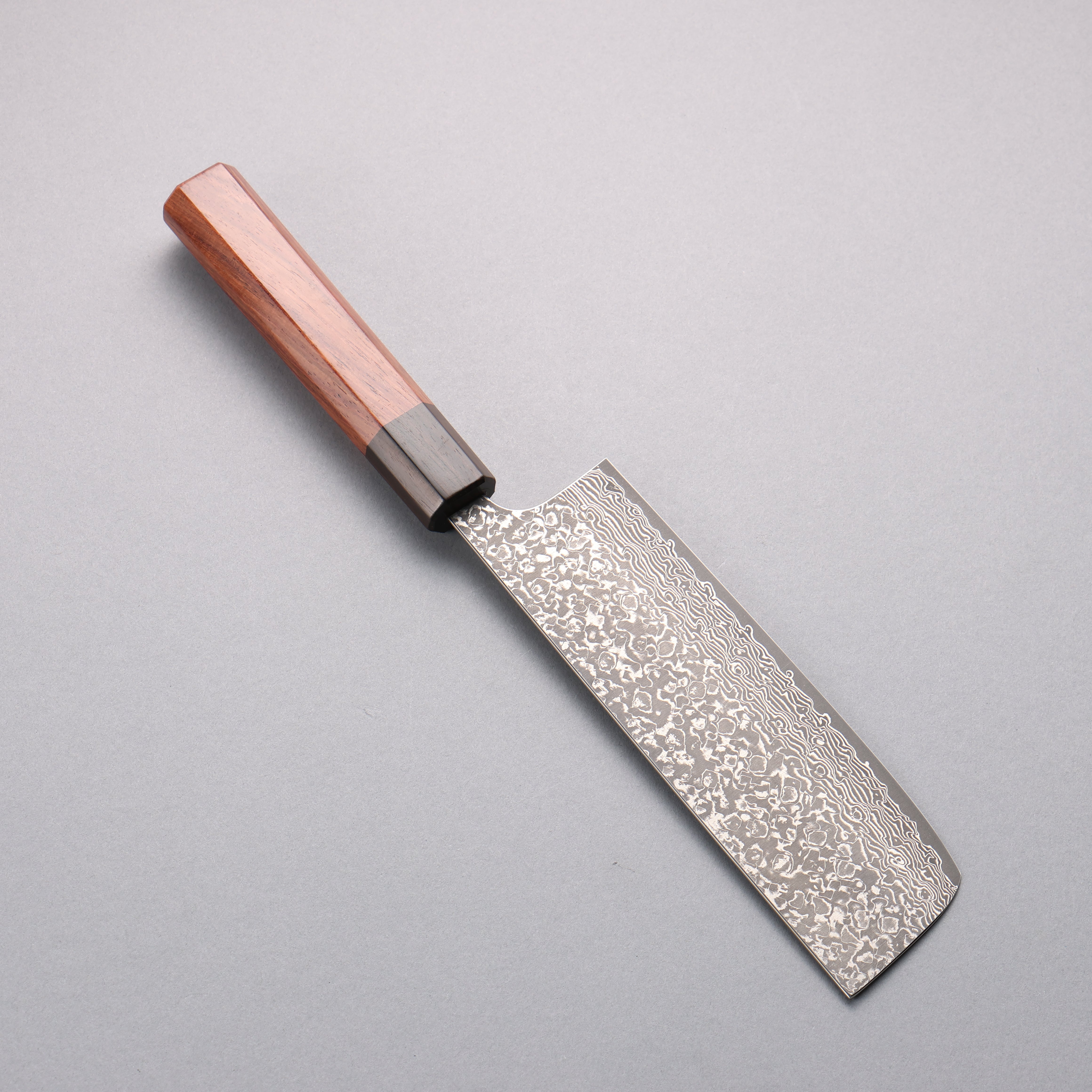 Yoshimi Kato VG10 Black Damascus Nakiri 165mm Rosewood (Ferrule: Ebony) Handle - Seisuke Knife