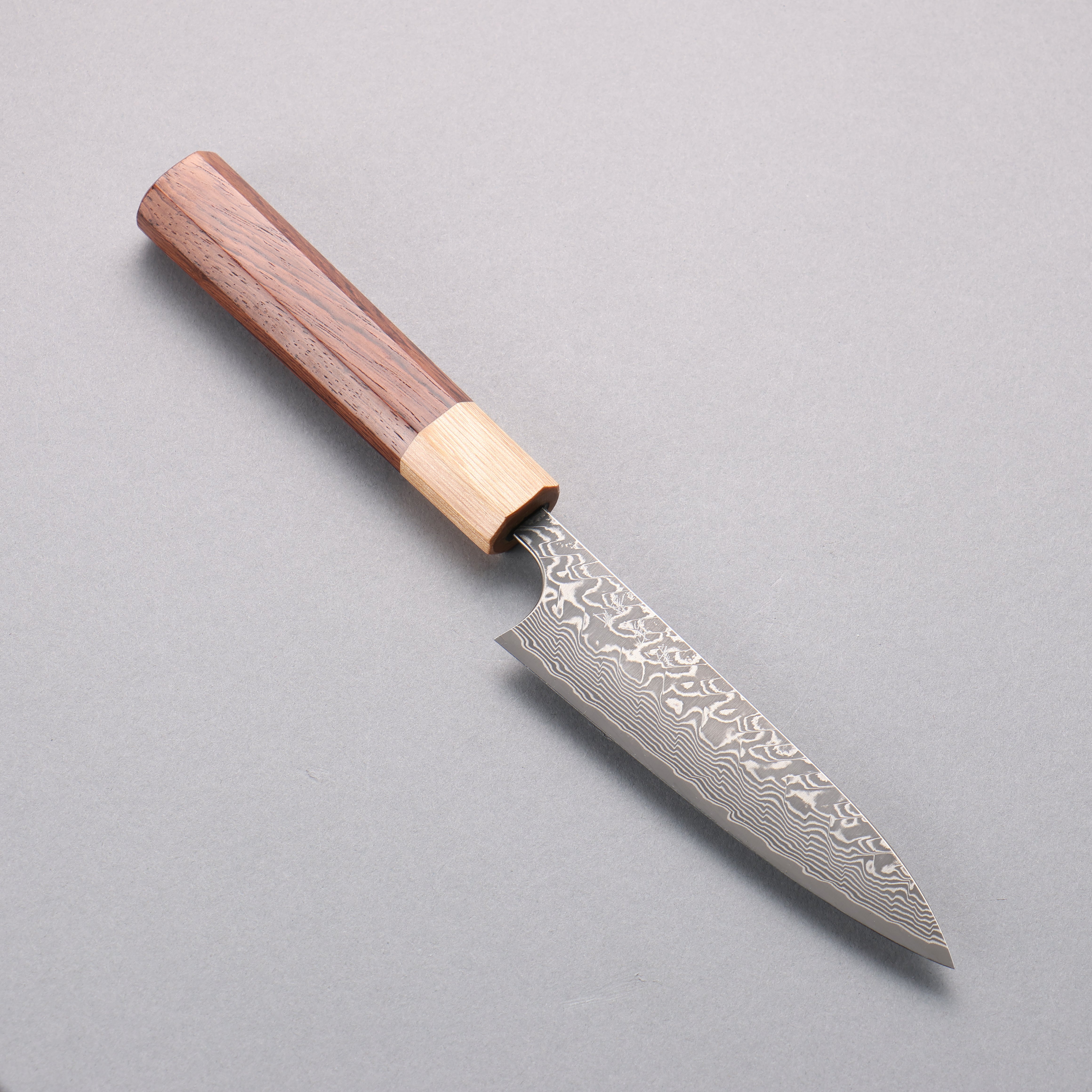 Yoshimi Kato SG2 Black Damascus Petty-Utility 120mm Honduras (ferrule: White Pakka wood) Handle - Seisuke Knife