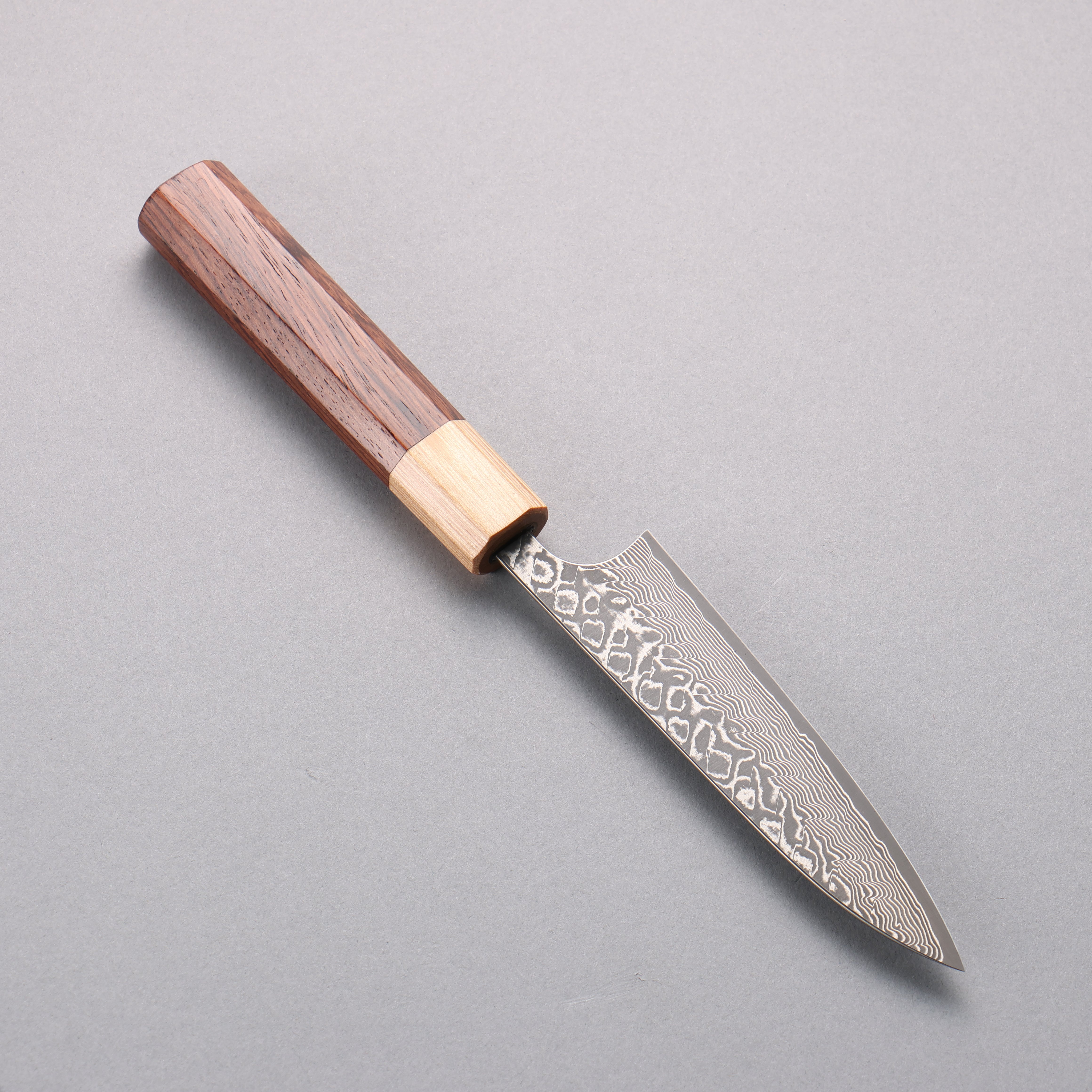 Yoshimi Kato SG2 Black Damascus Petty-Utility 120mm Honduras (ferrule: White Pakka wood) Handle - Seisuke Knife
