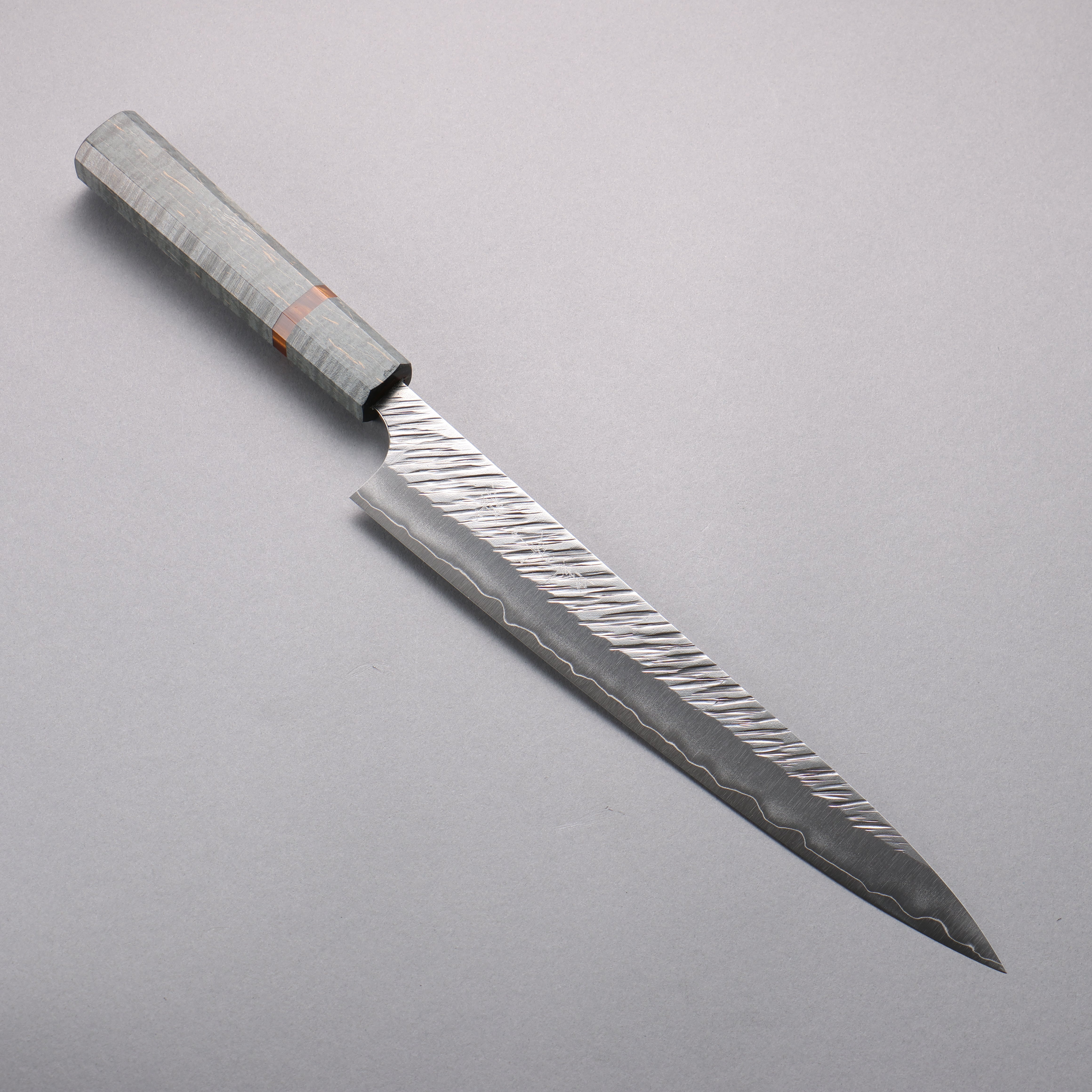 Yu Kurosaki Fujin SG2 Hammered Sujihiki 240mm Stabilized wood (With Acrylic Ring) Handle - Seisuke Knife