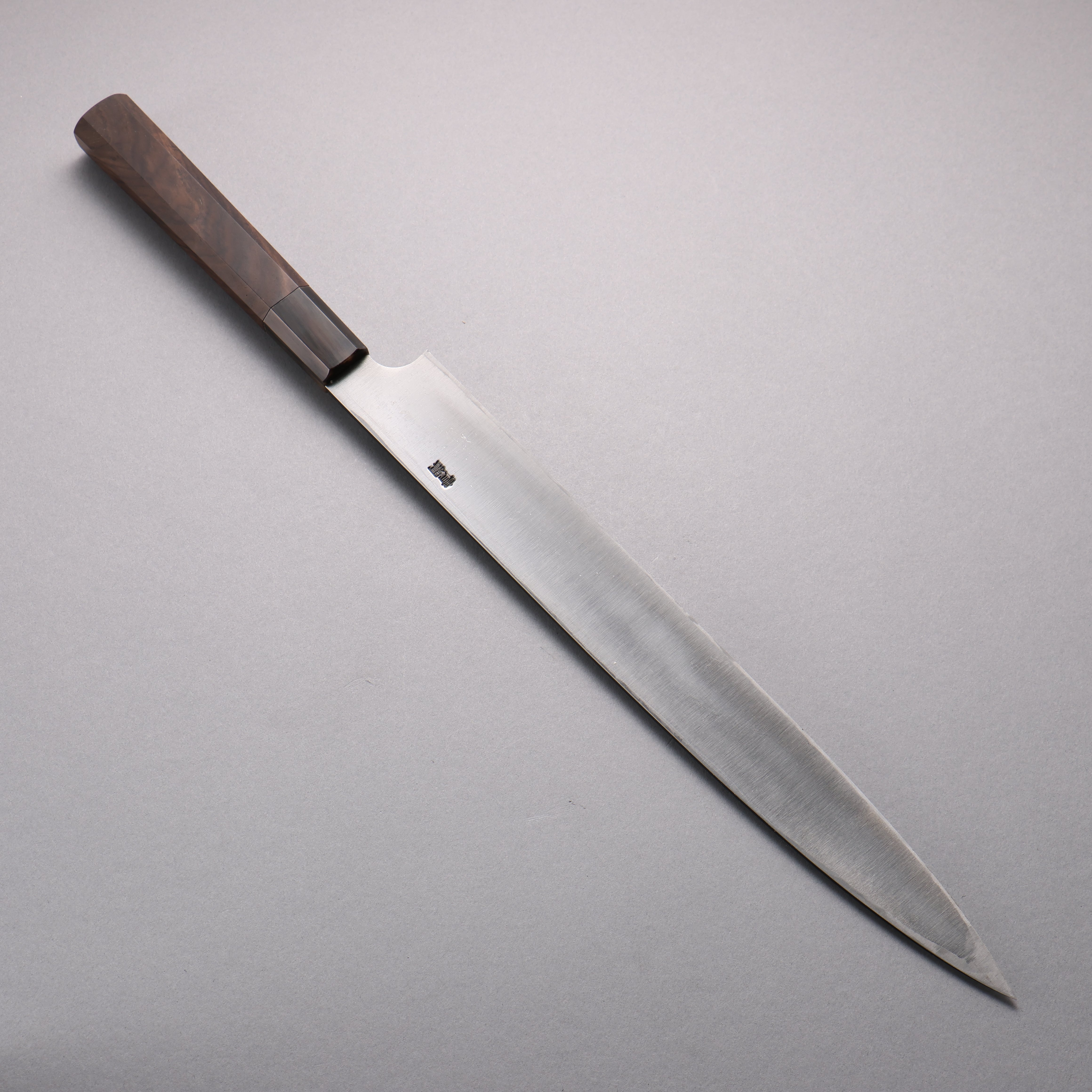 Nao Yamamoto Blue Steel No.2 Kurouchi Damascus Yanagiba 300mm Walnut Handle - Seisuke Knife