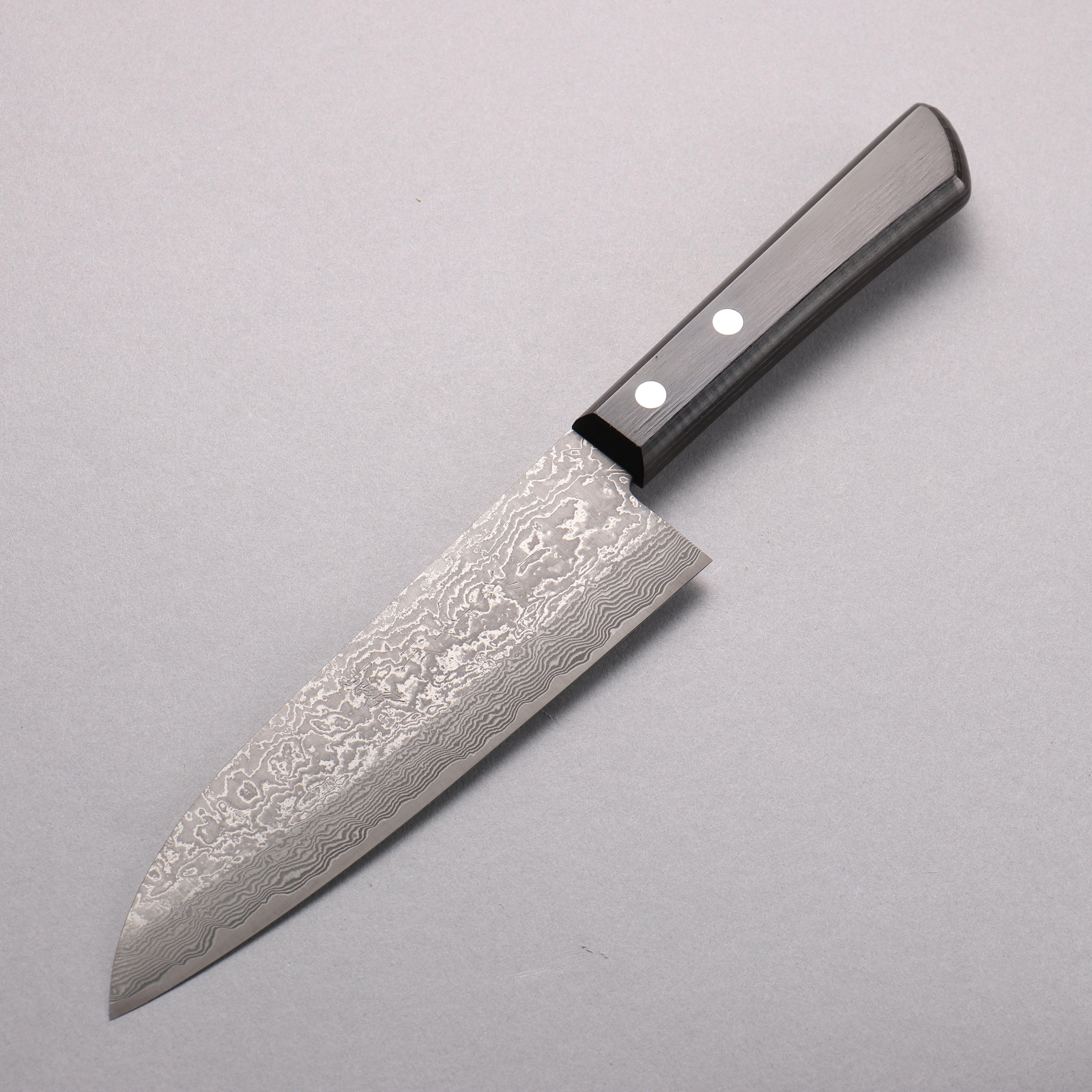 Nao Yamamoto VG10 Black Damascus Santoku 170mm Black Pakka wood Handle - Seisuke Knife