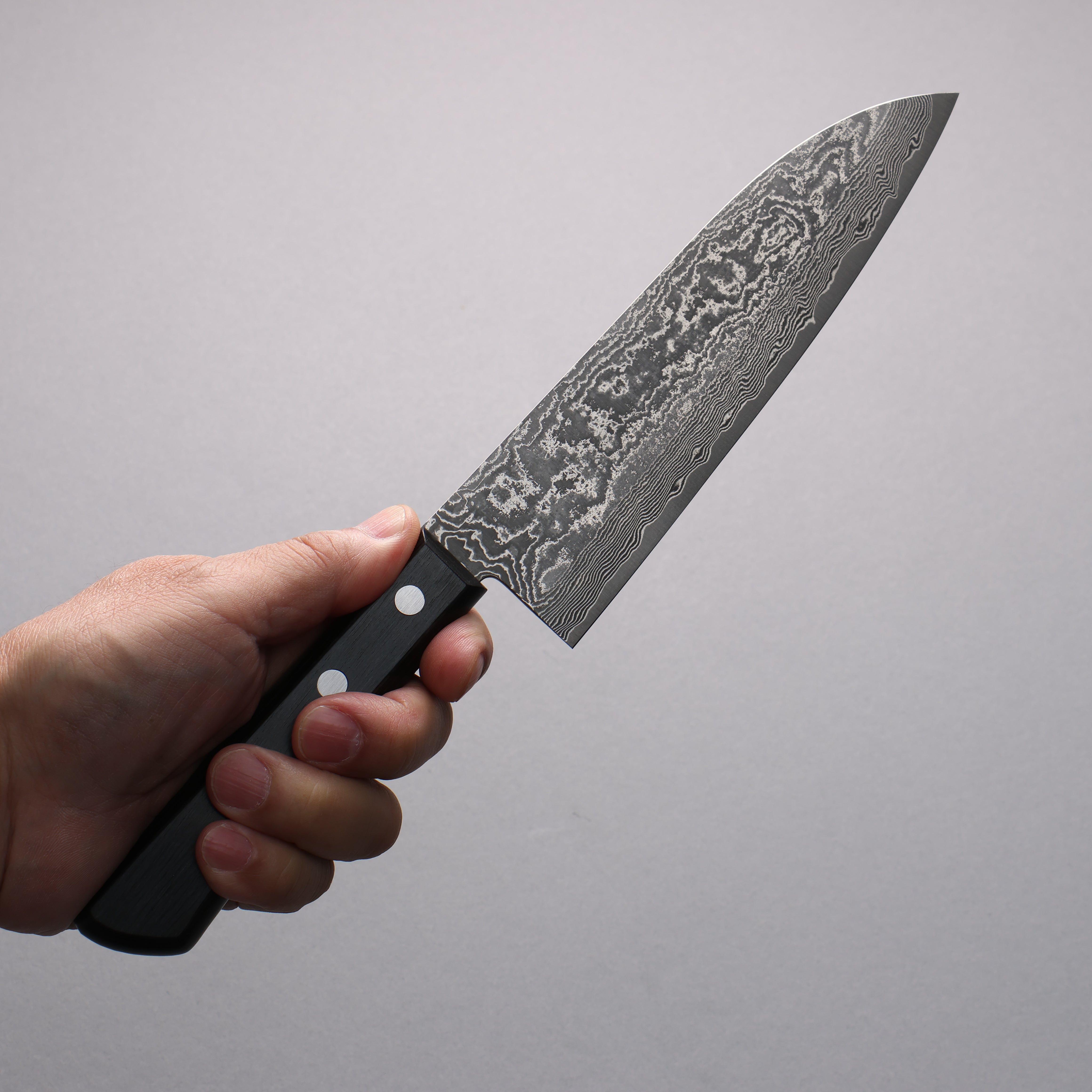 Nao Yamamoto VG10 Black Damascus Santoku 170mm Black Pakka wood Handle - Seisuke Knife