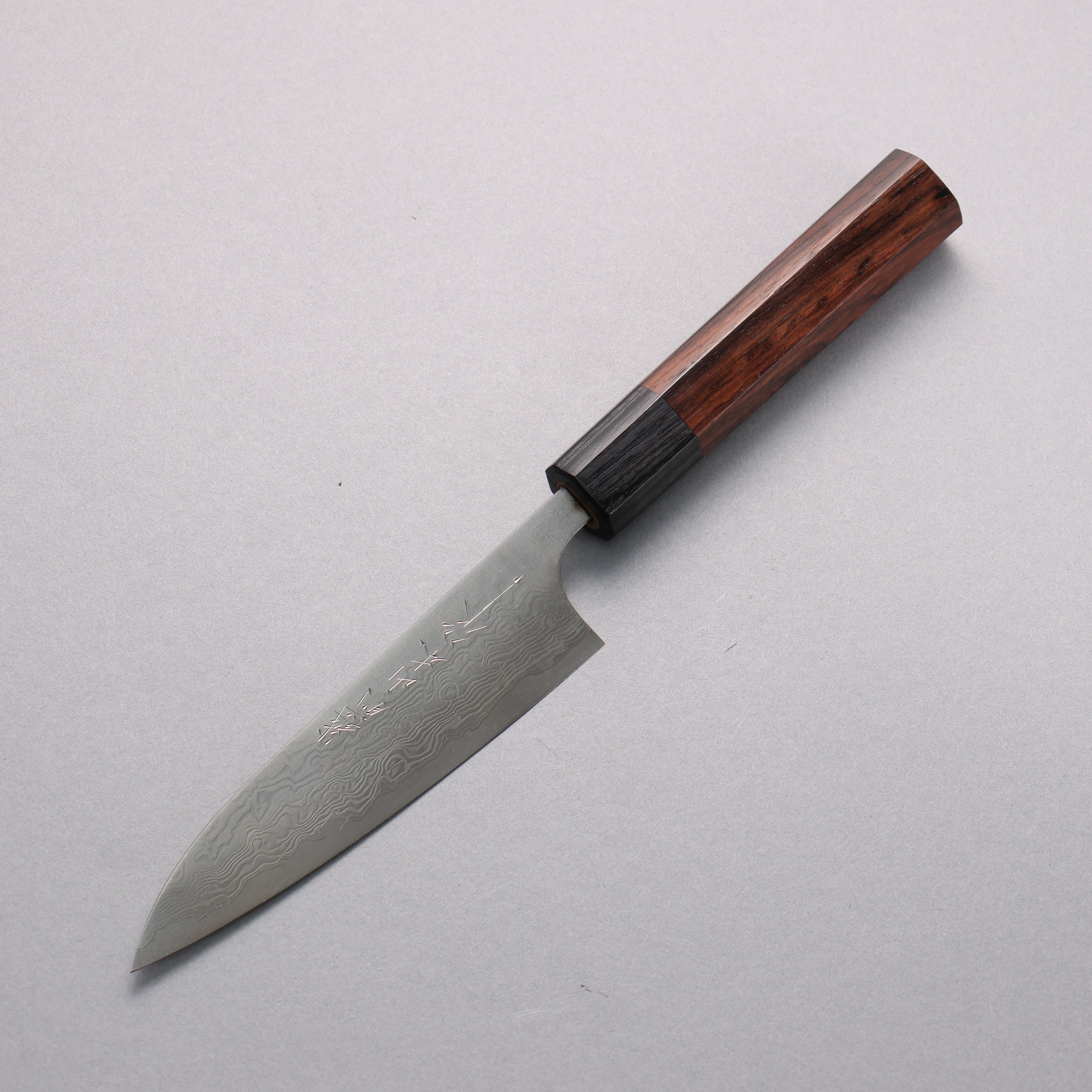 Nao Yamamoto SG2 Damascus Migaki Petty-Utility 120mm Shitan & Black Pakkawood Handle - Seisuke Knife