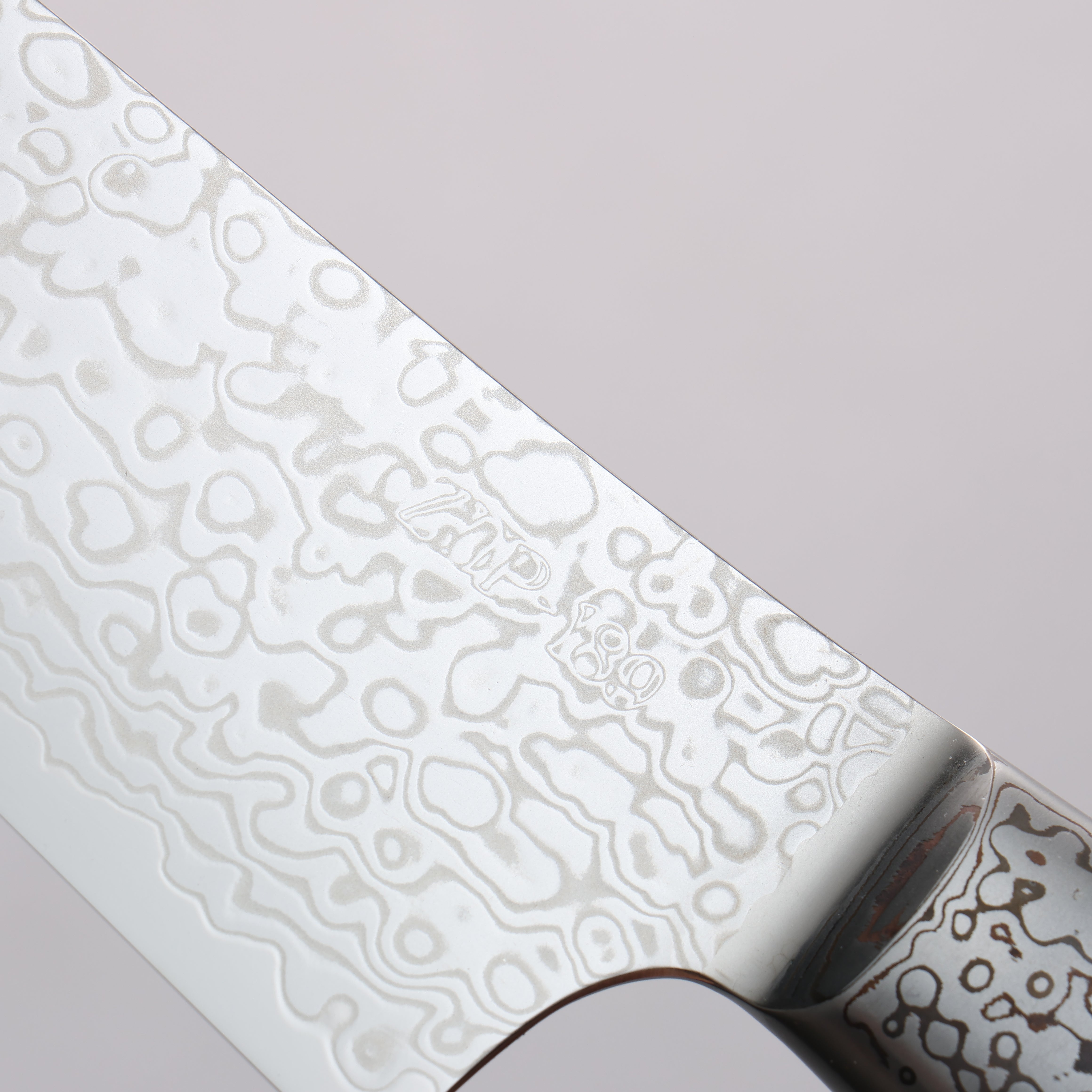 Kajin ZDP189 Damascus Migaki Finished Santoku 165mm Corian with Turquoise Inlay Handle - Seisuke Knife