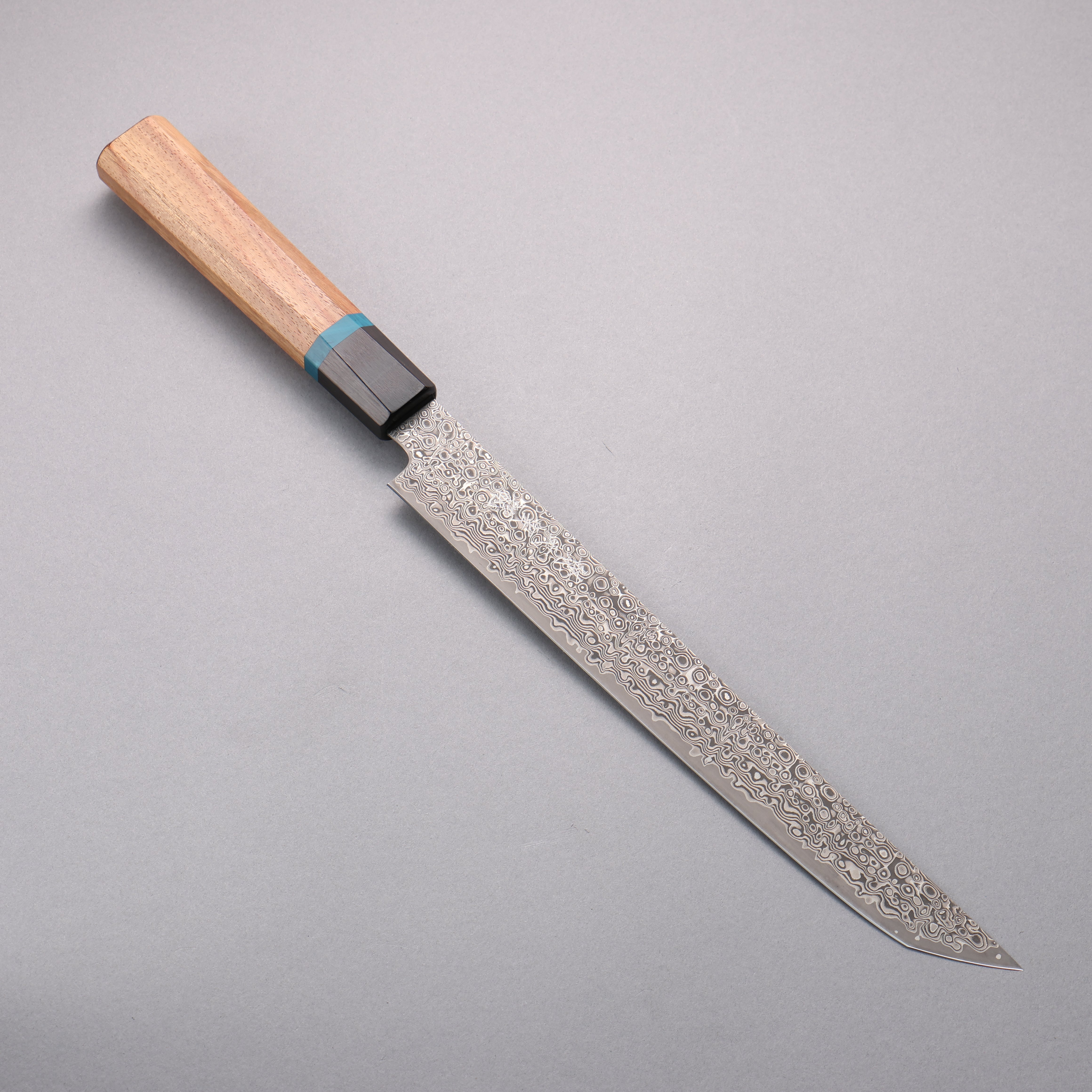 Ryusen Bonten Unryu Kai VG10 63 Layer Damascus Kengata Sujihiki 240mm Chinese Quince Handle - Seisuke Knife