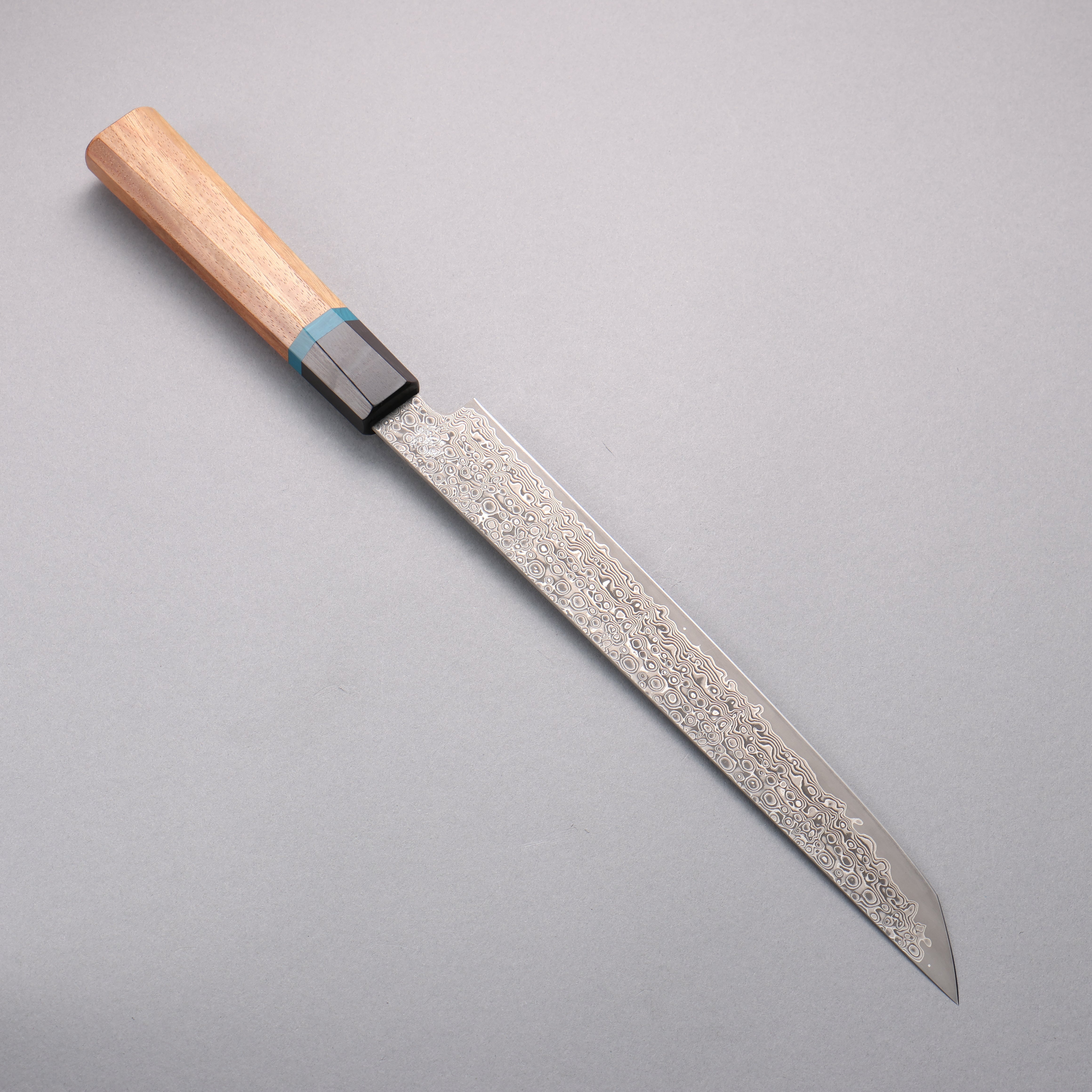 Ryusen Bonten Unryu Kai VG10 63 Layer Damascus Kengata Sujihiki 240mm Chinese Quince Handle - Seisuke Knife