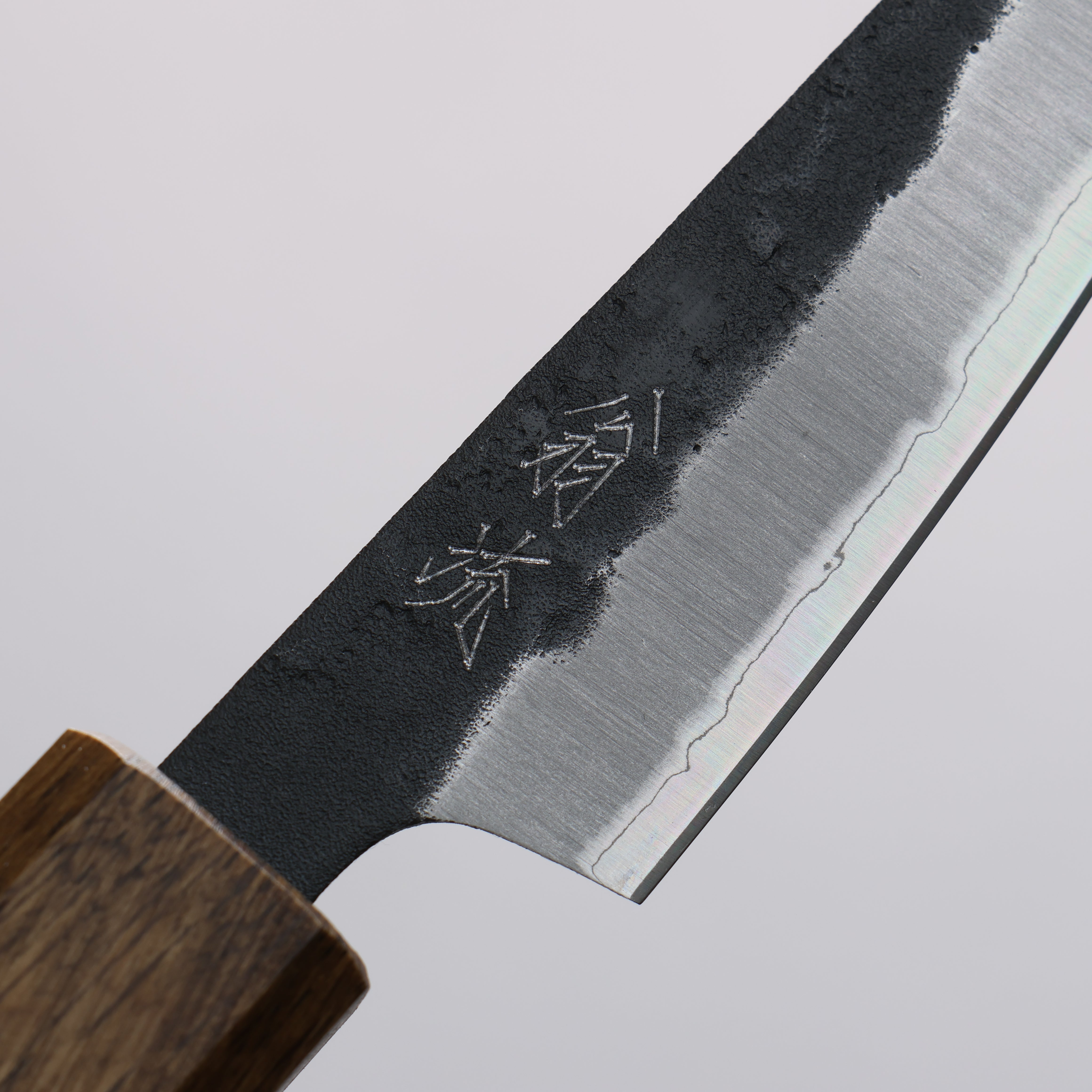 Oul Blue Super Black Nashiji Petty-Utility 80mm Oak Handle - Seisuke Knife