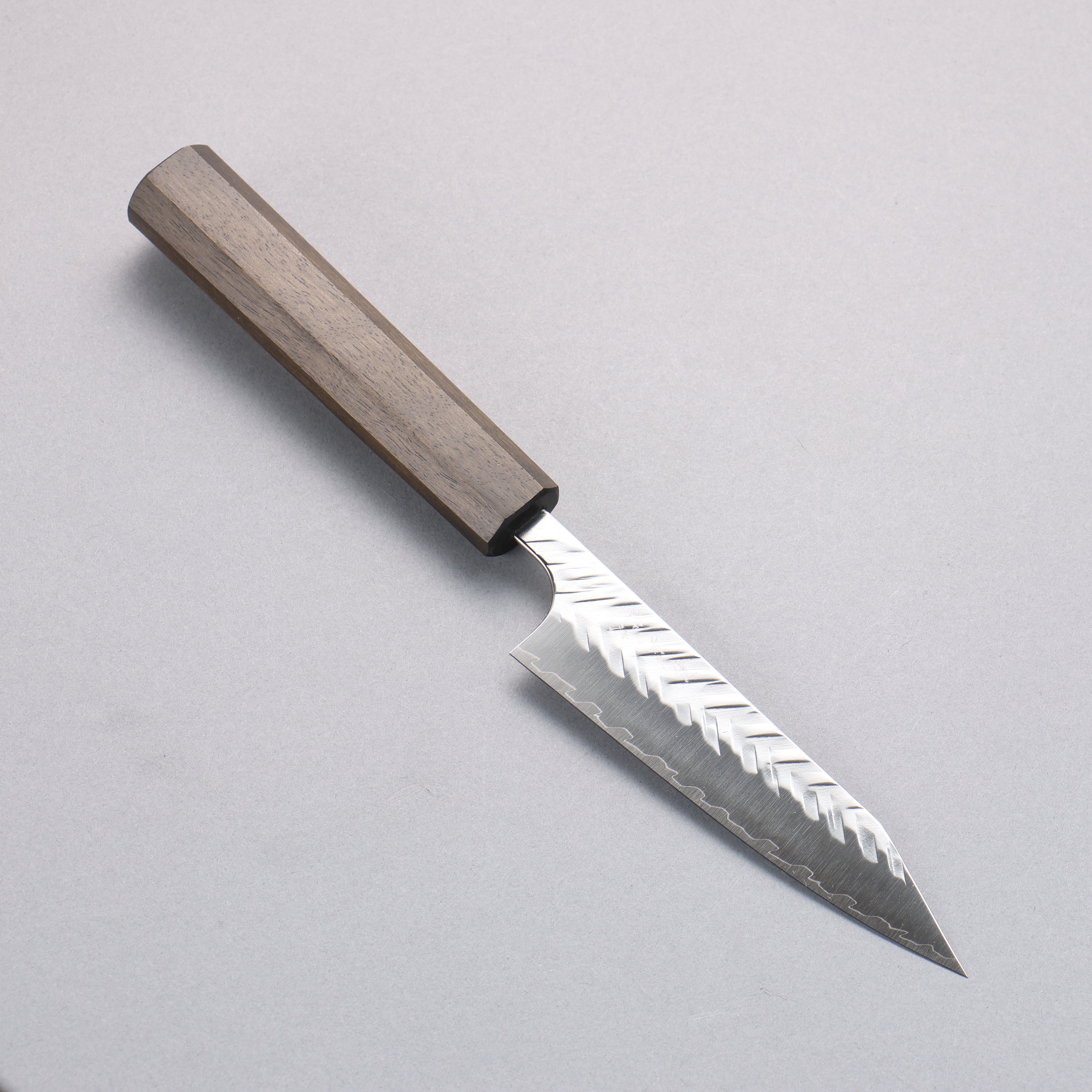 Yoshimi Kato SPG STRIX Hammered (V) Kiritsuke Petty-Utility 120mm Black Persimmon Black Lacquered Handle - Seisuke Knife