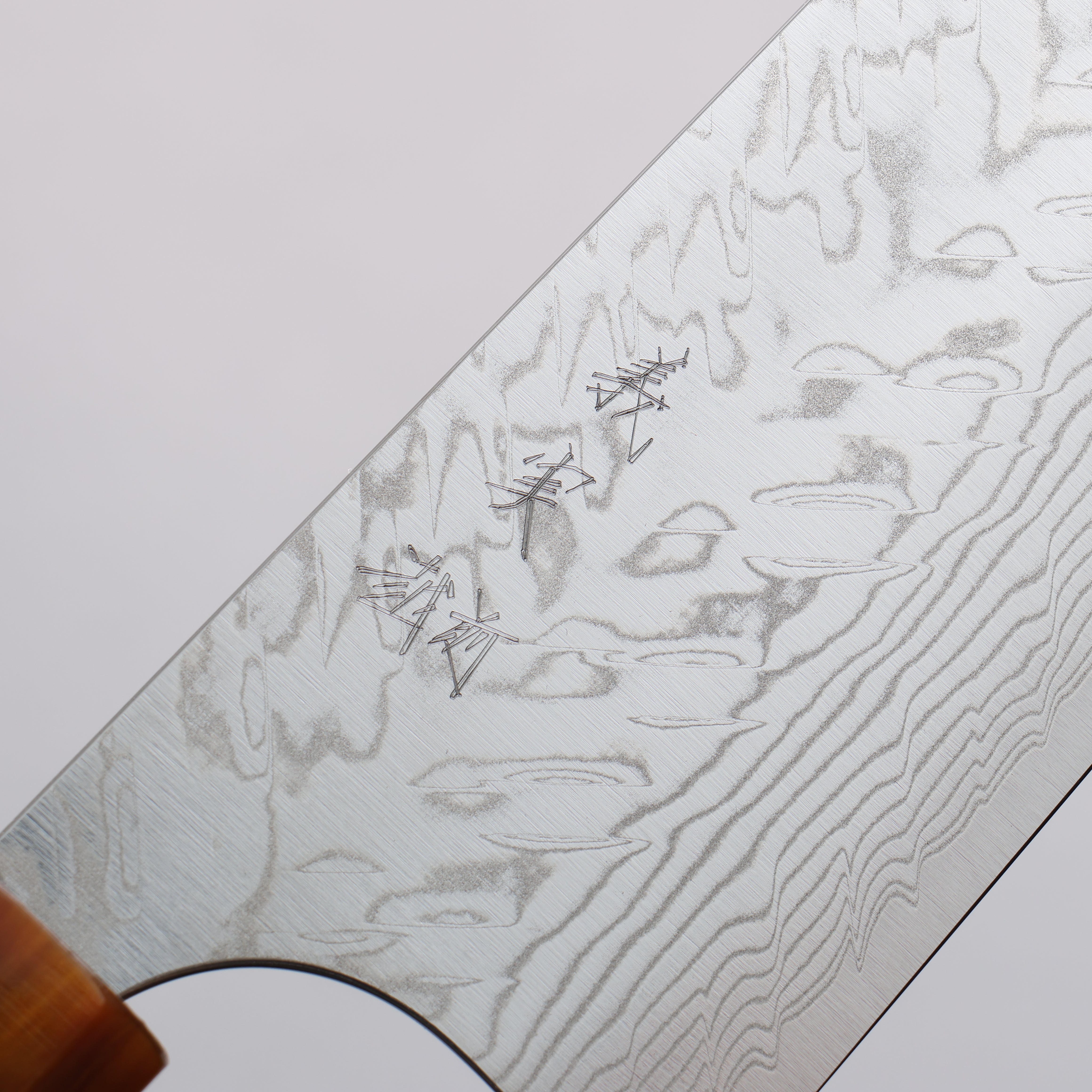 Yoshimi Kato SG2 Damascus Migaki Finished Gyuto 240mm Ebony (ferrule: Orange Resin) Handle - Seisuke Knife