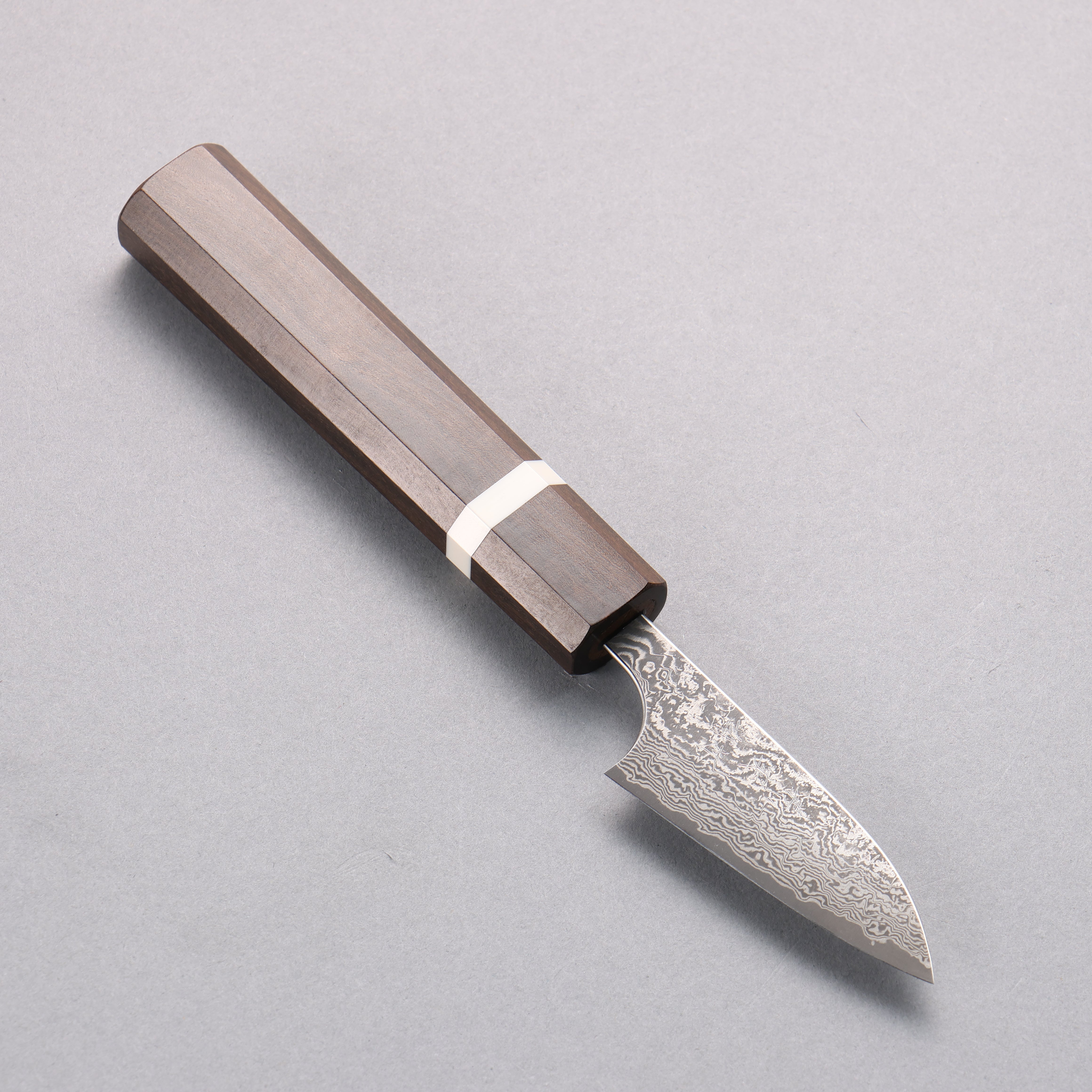 Yoshimi Kato VG10 Black Damascus Paring 60mm Sandalwood & White Ring Handle - Seisuke Knife