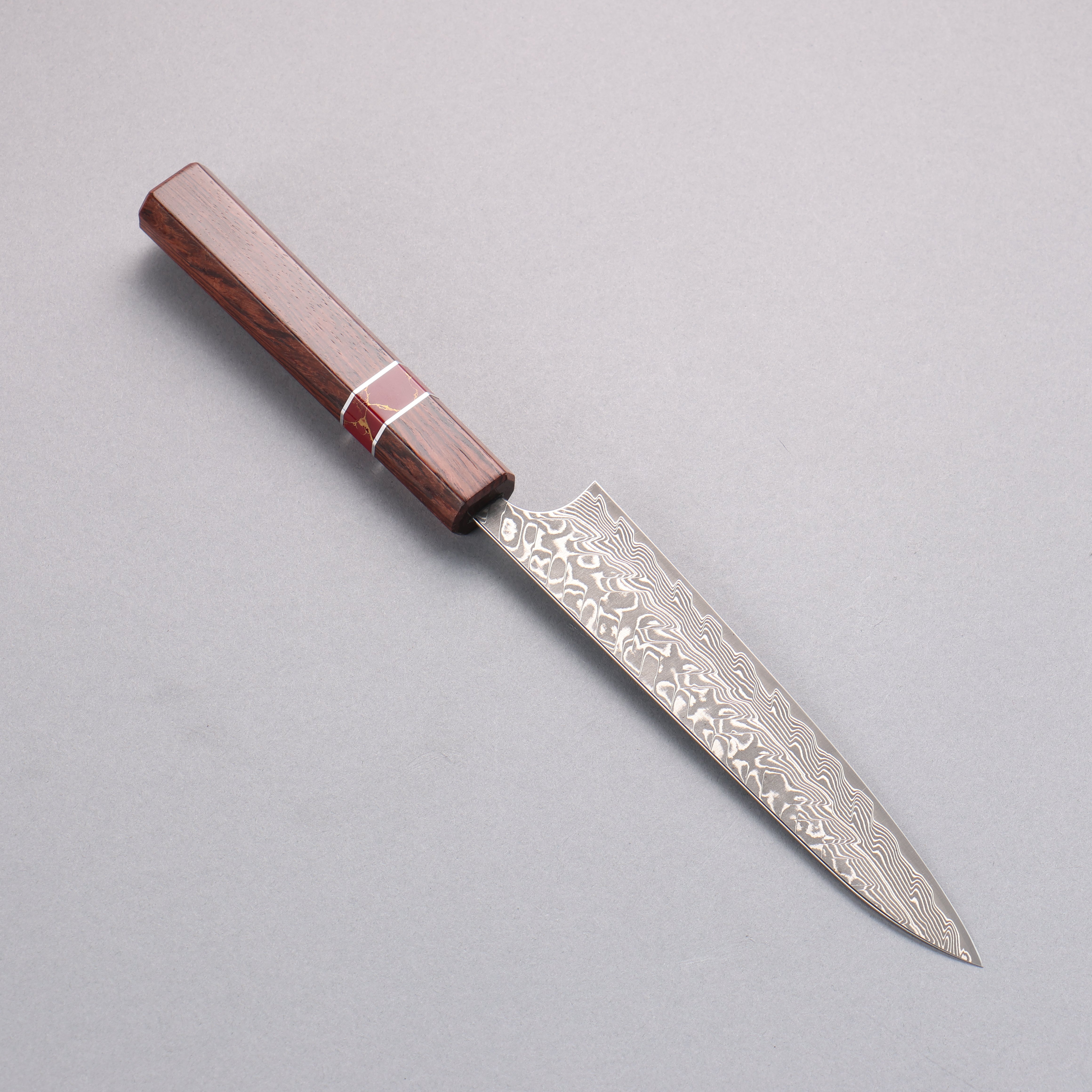 Yoshimi Kato SG2 Black Damascus Petty-Utility 150mm Rosewood (Red Turquoise Ring) Handle - Seisuke Knife