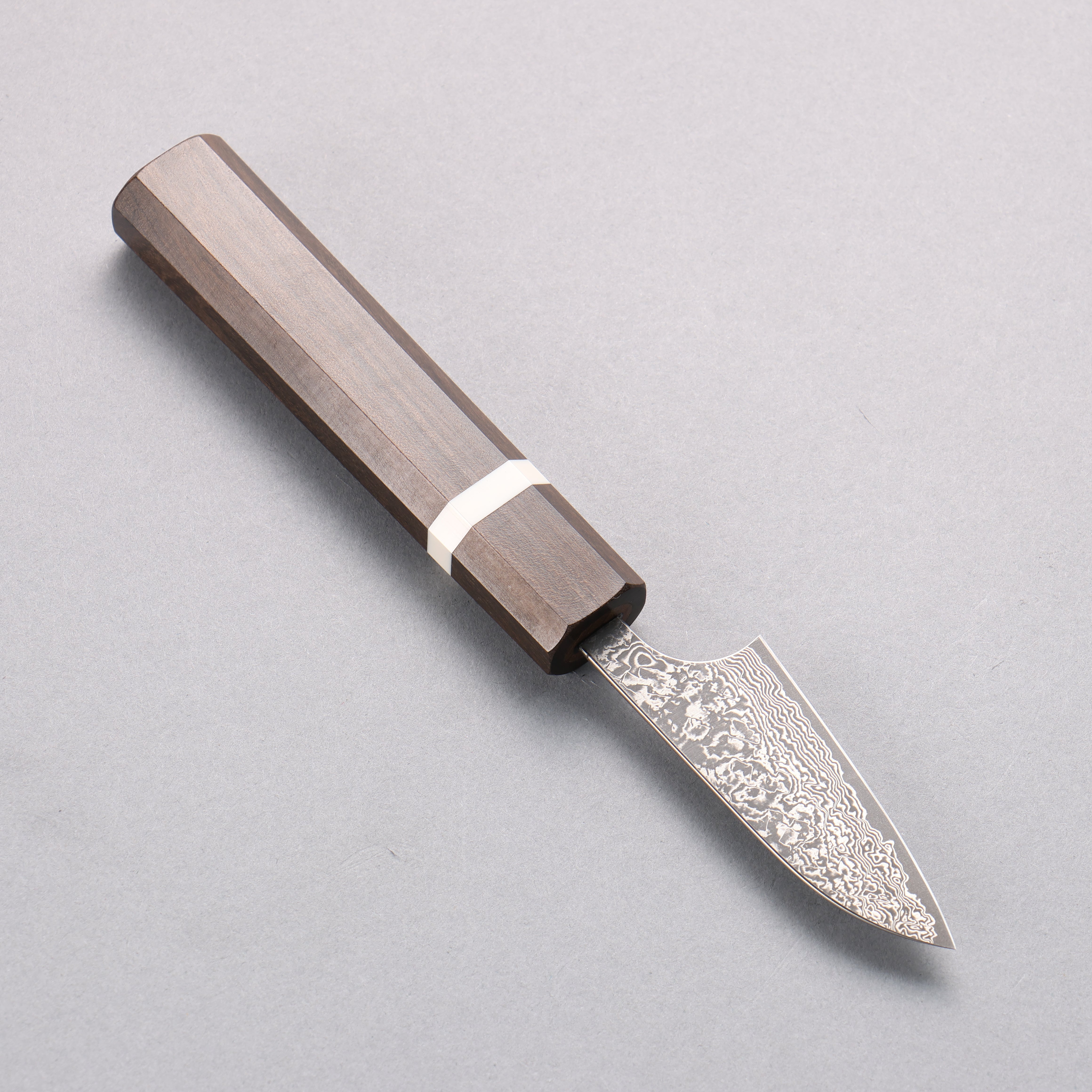 Yoshimi Kato VG10 Black Damascus Paring 60mm Sandalwood & White Ring Handle - Seisuke Knife