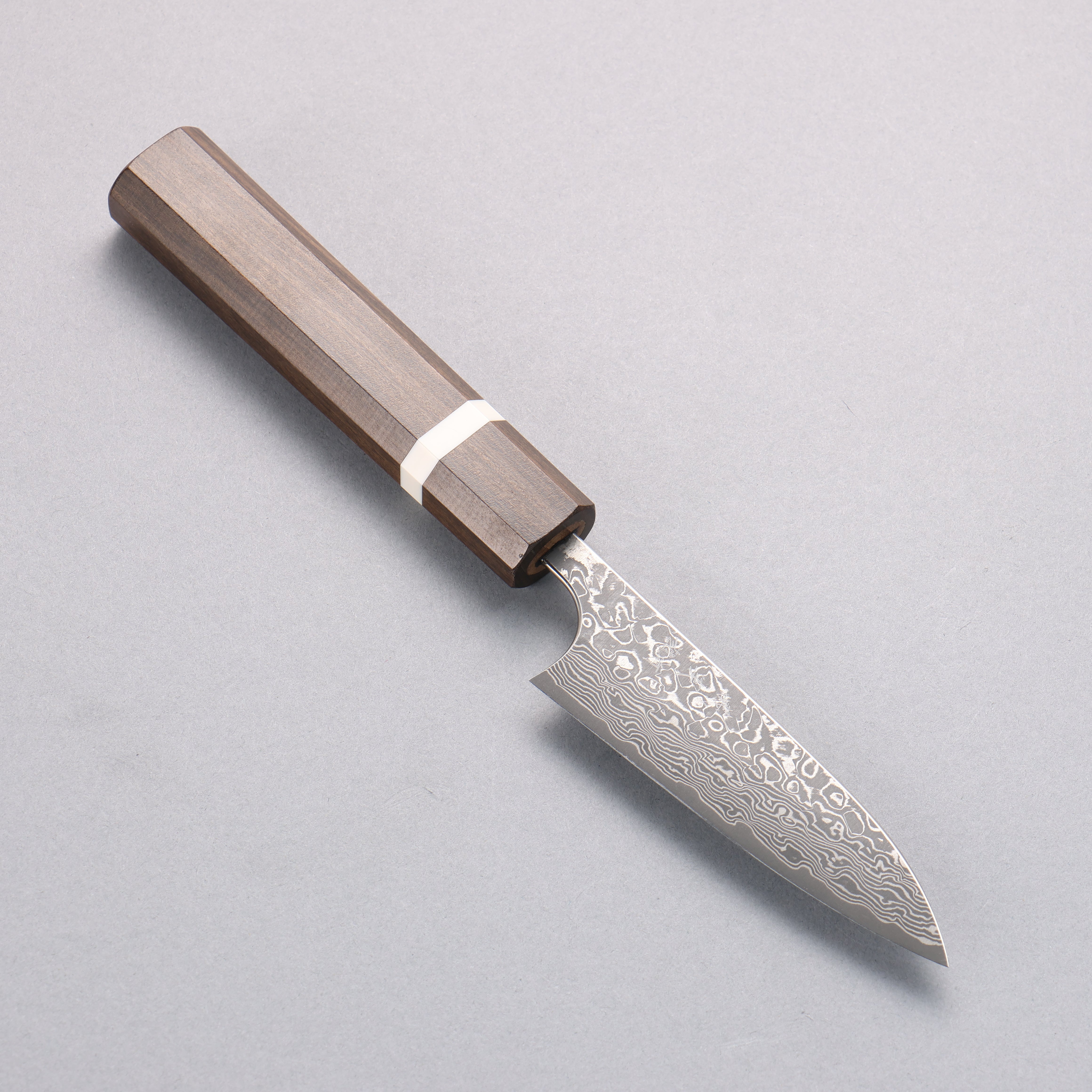 Yoshimi Kato VG10 Black Damascus Paring 90mm Sandalwood & White Ring Handle - Seisuke Knife