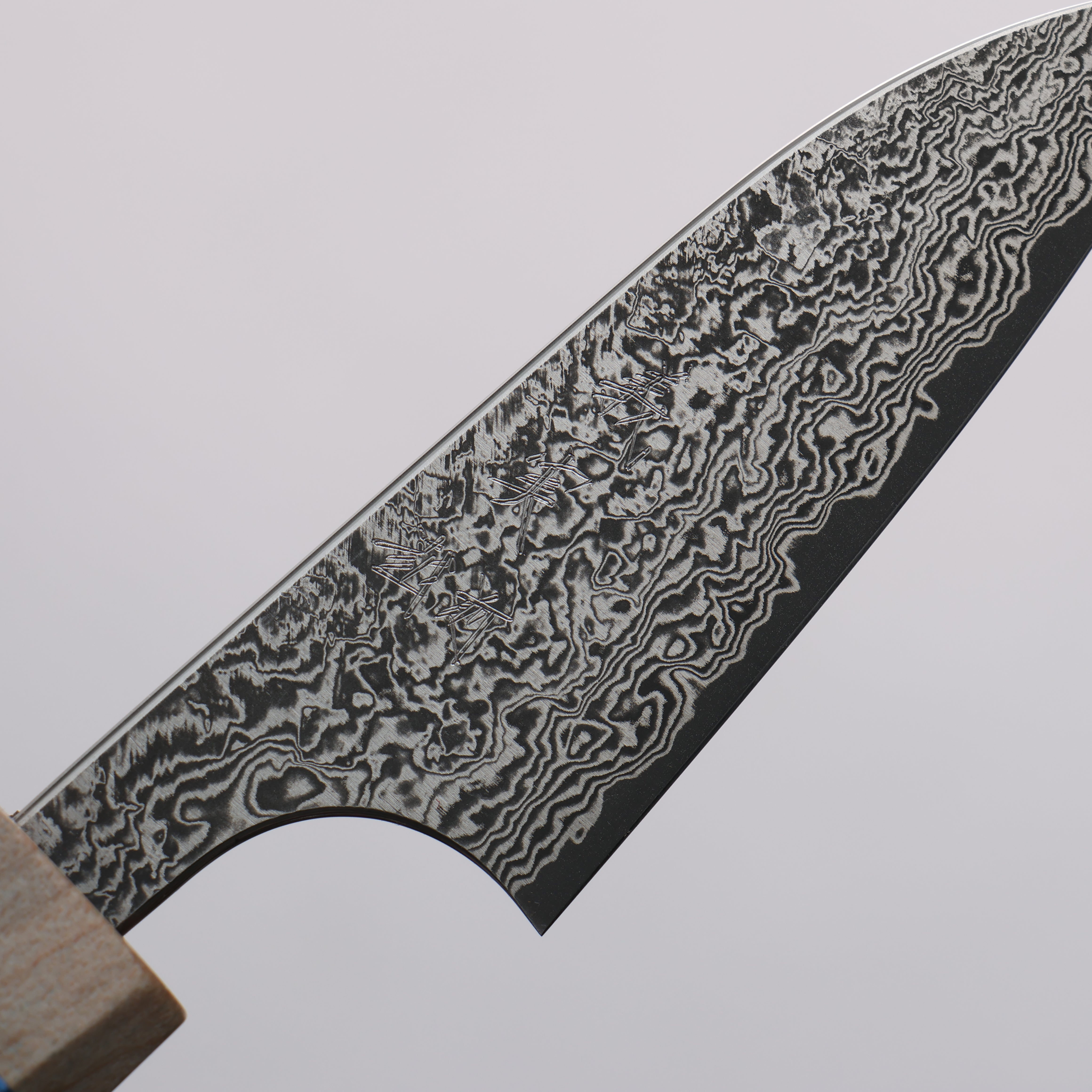 Yoshimi Kato VG10 Black Damascus Paring 60mm Blue Western-Style Handle - Seisuke Knife