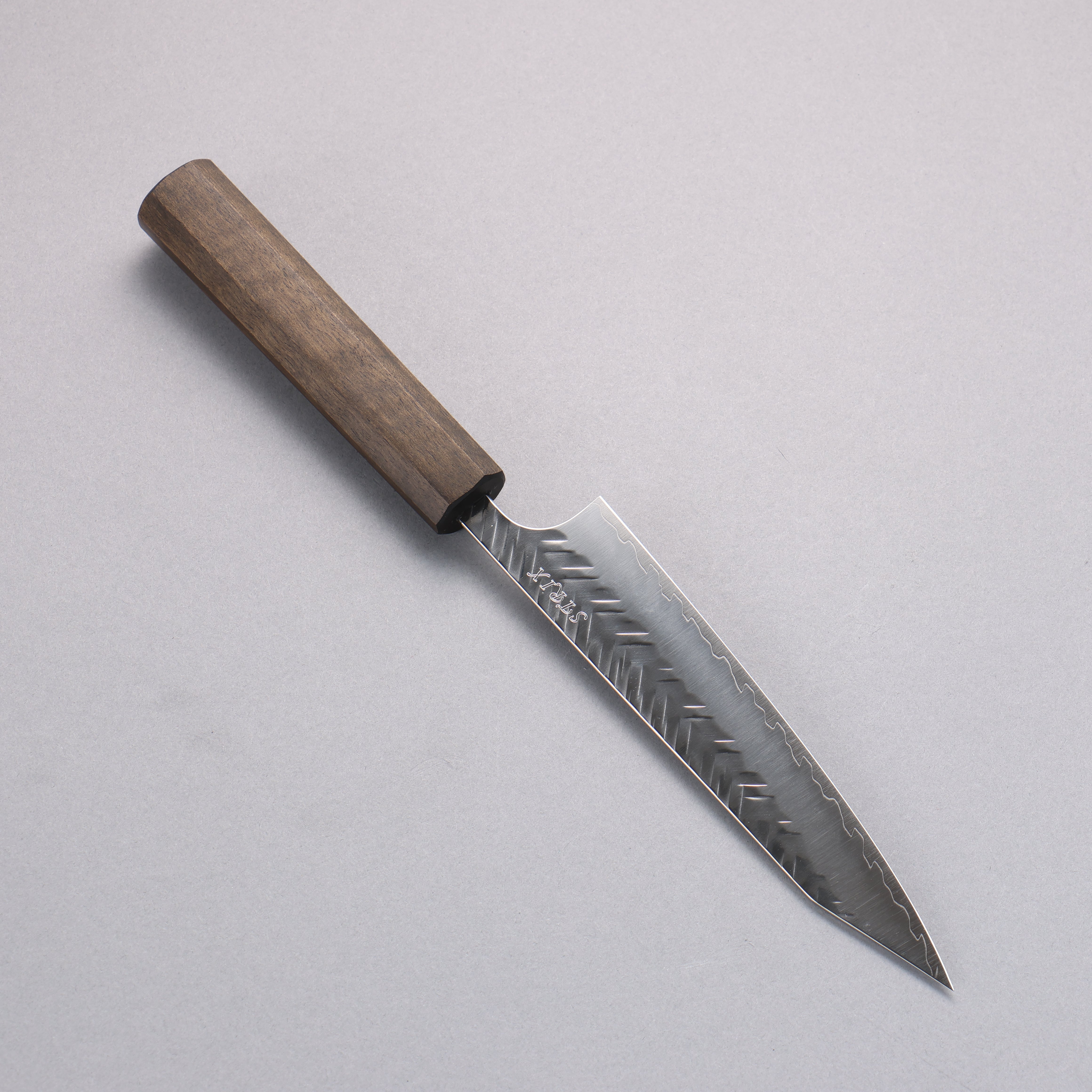 Yoshimi Kato SPG STRIX Hammered (V) Kiritsuke Petty-Utility 150mm Black Persimmon Black Lacquered Handle - Seisuke Knife