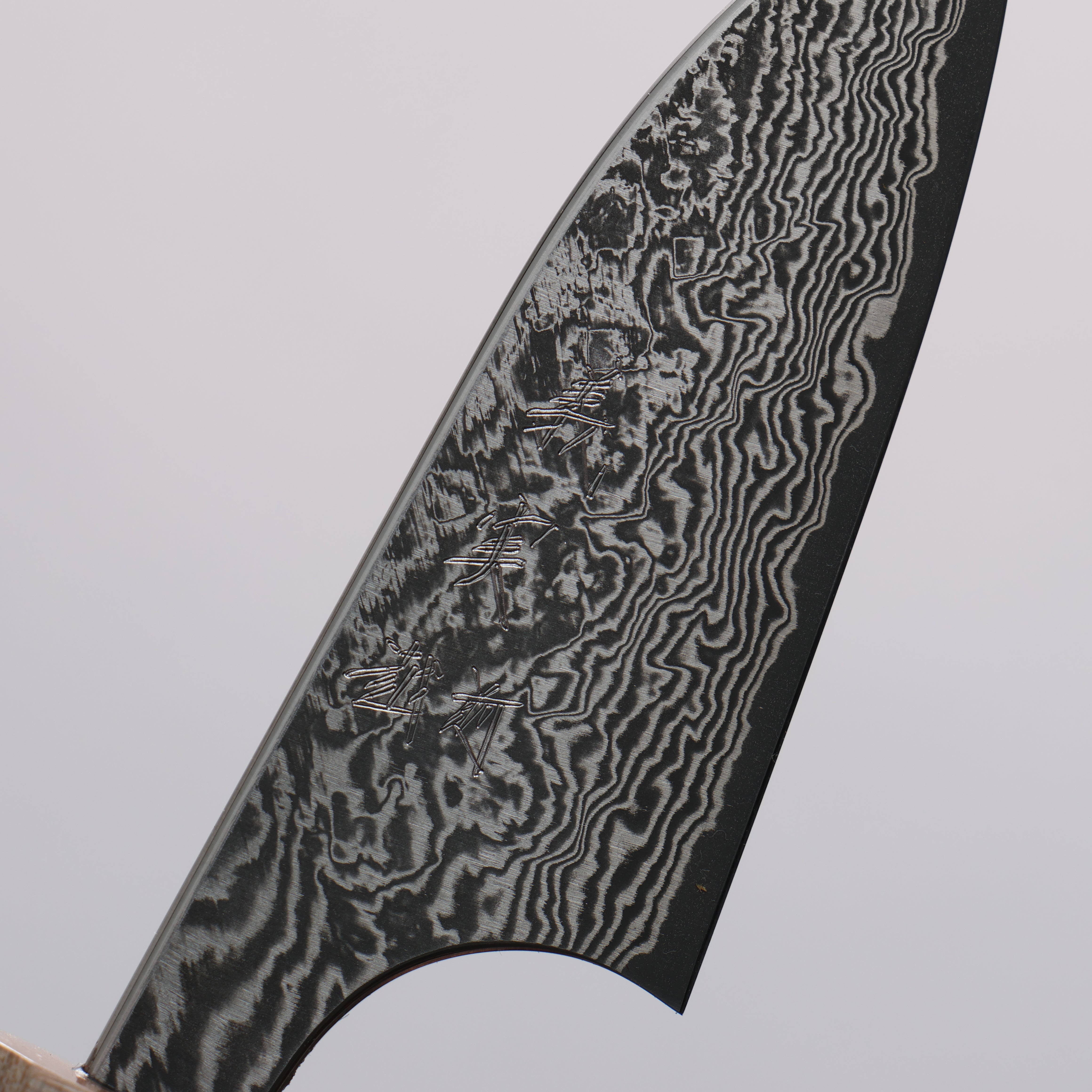 Yoshimi Kato VG10 Black Damascus Paring 55mm Blue Western-Style Handle - Seisuke Knife