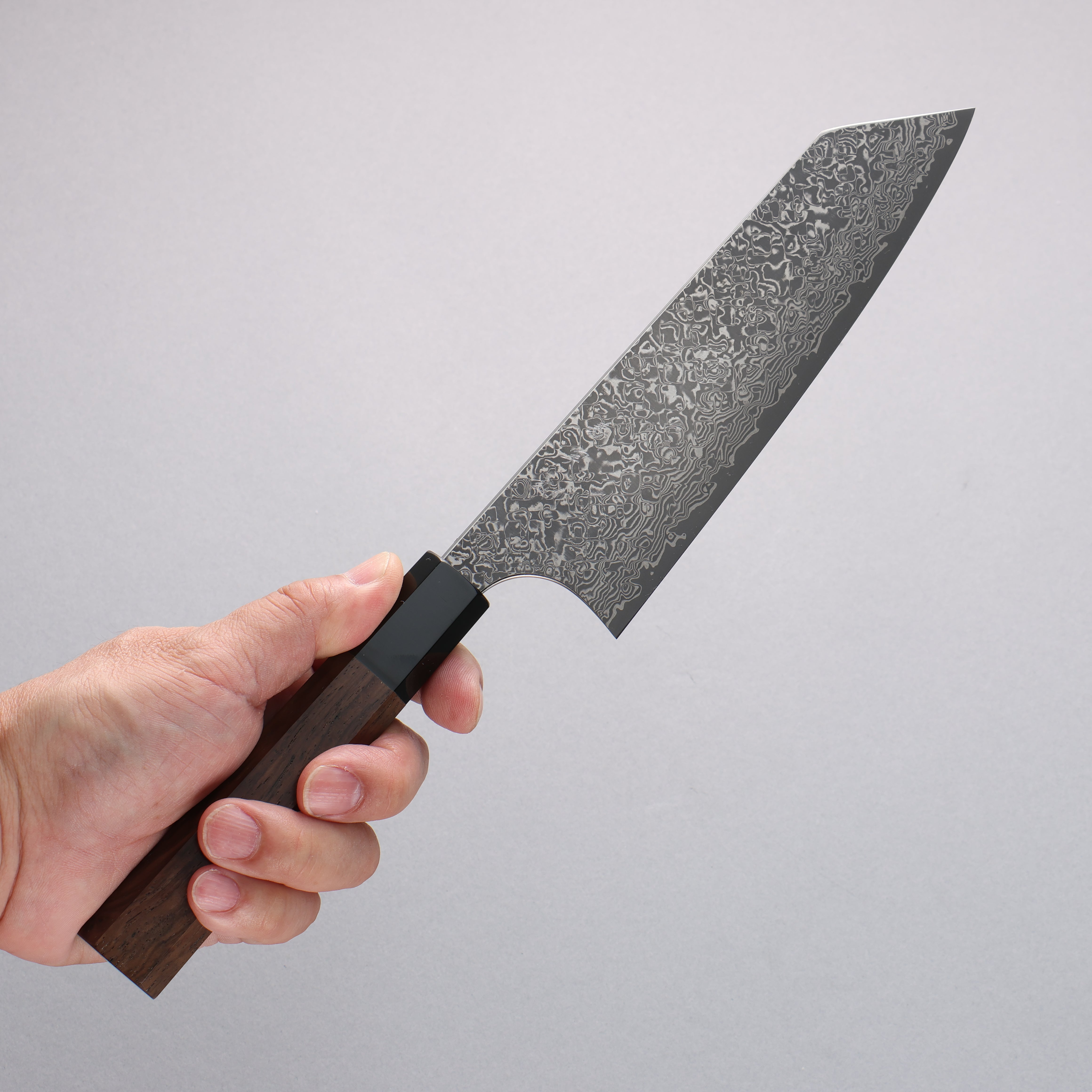 Yoshimi Kato VG10 Black Damascus Bunka 170mm Walnut Handle - Seisuke Knife