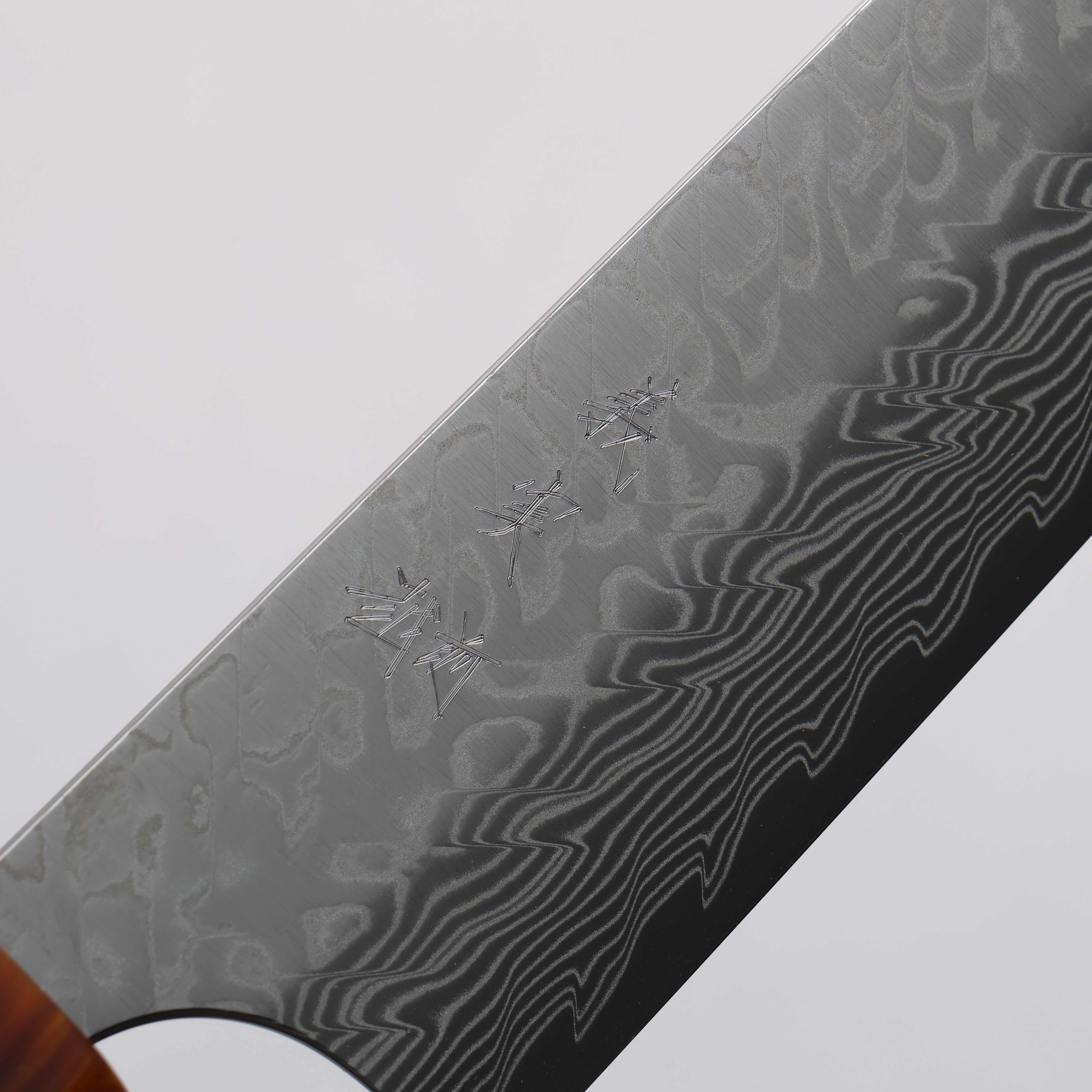 Yoshimi Kato SG2 Damascus Migaki Finished Sujihiki 270mm Ebony (ferrule: Orange Resin) Handle - Seisuke Knife