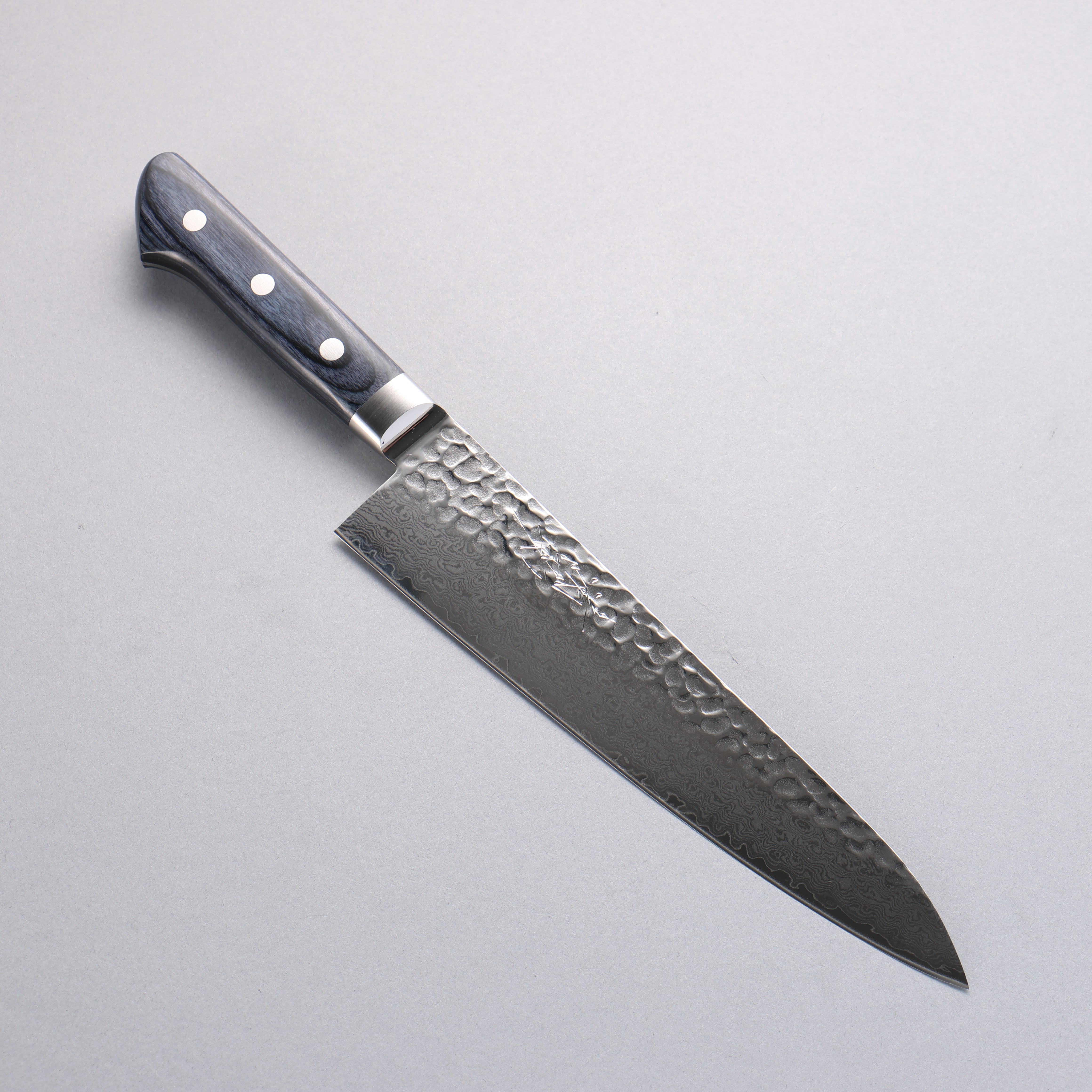 Seisuke VG10 33 Layer Hammered Damascus Gyuto 210mm Navy blue Pakka wood Handle - Seisuke Knife