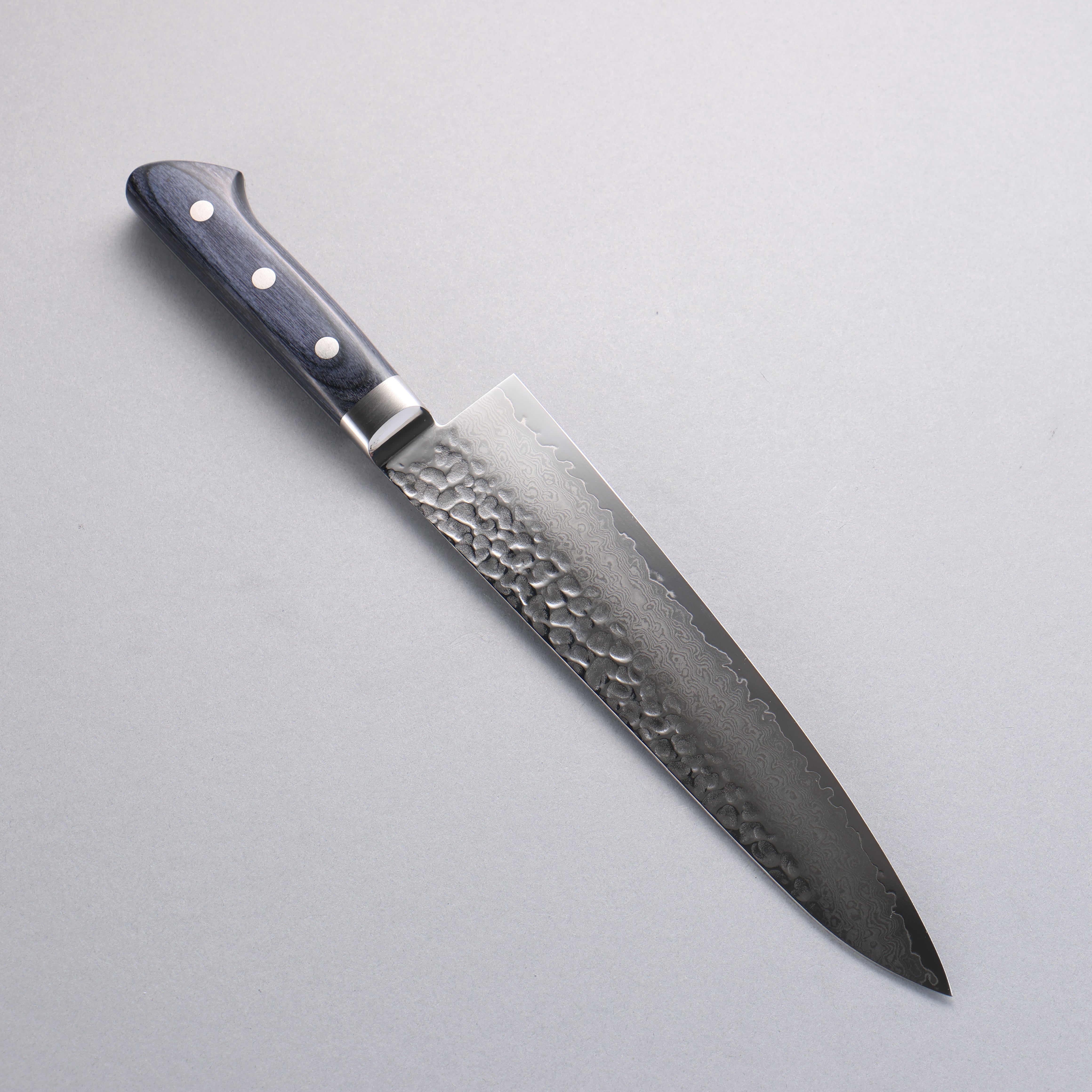 Seisuke VG10 33 Layer Hammered Damascus Gyuto 210mm Navy blue Pakka wood Handle - Seisuke Knife