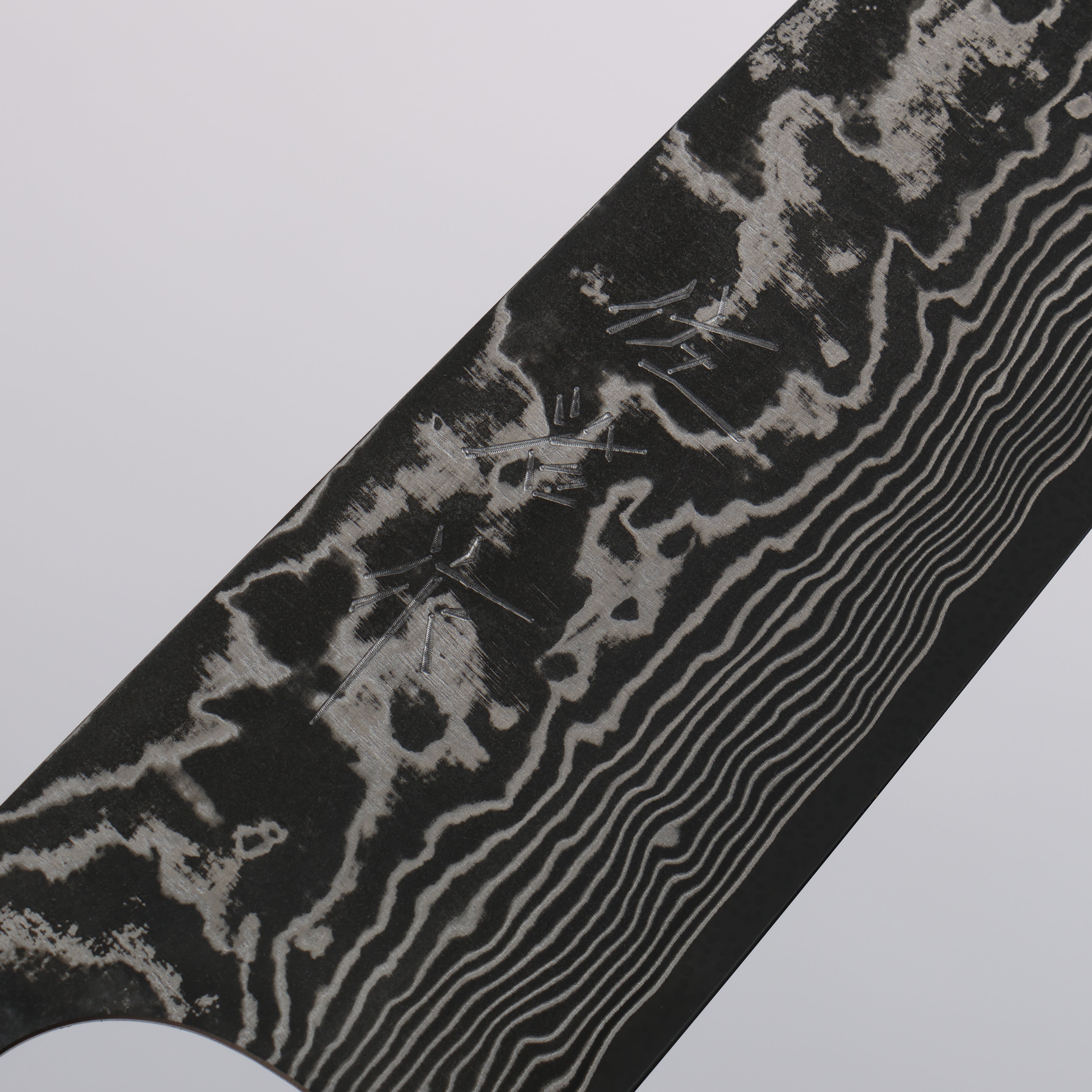 Takeshi Saji SG2 Black Damascus Petty-Utility 130mm Ebony Wood (with Silver Ring) Handle - Seisuke Knife