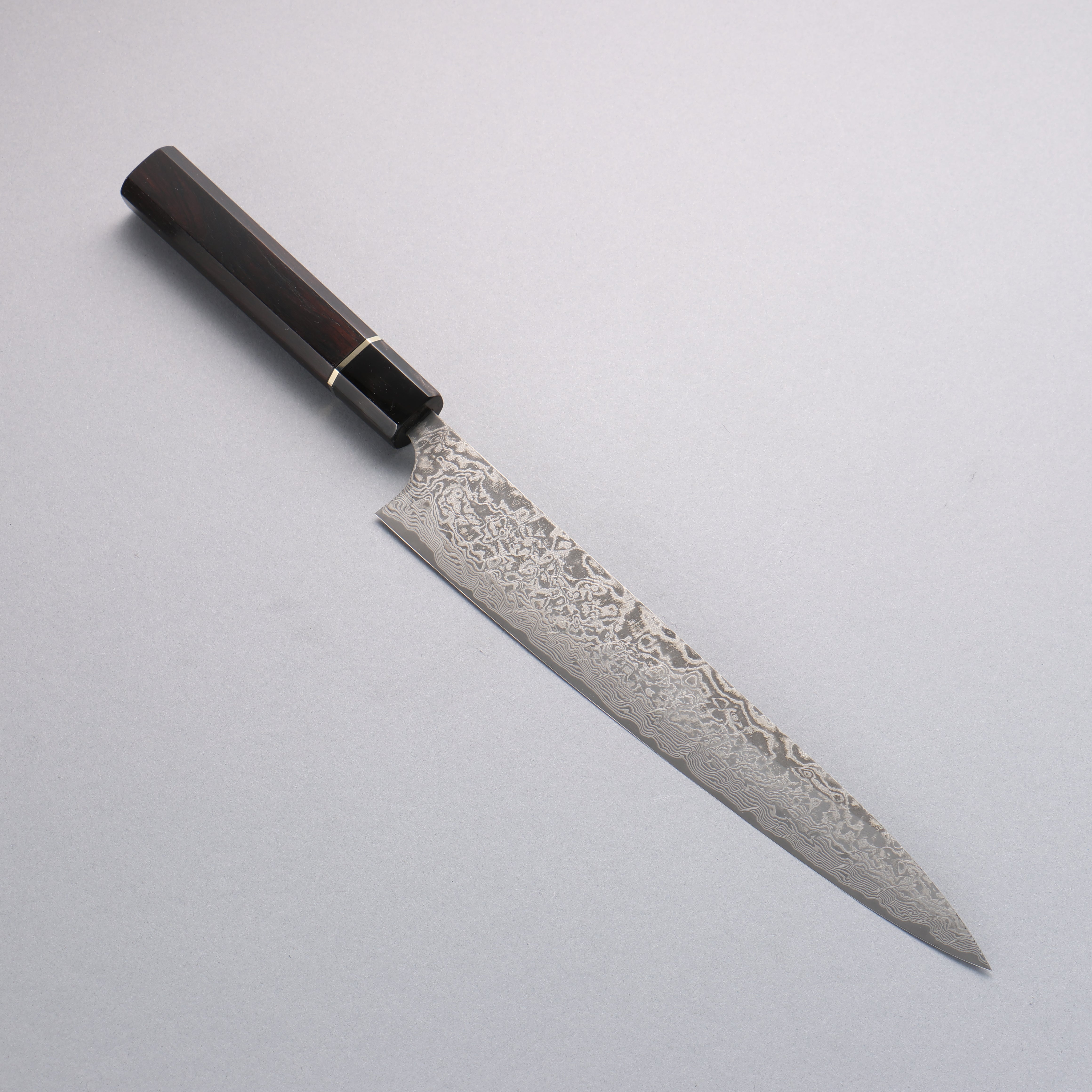 Takeshi Saji SG2 Black Damascus Sujihiki 240mm Ebony Wood Handle - Seisuke Knife