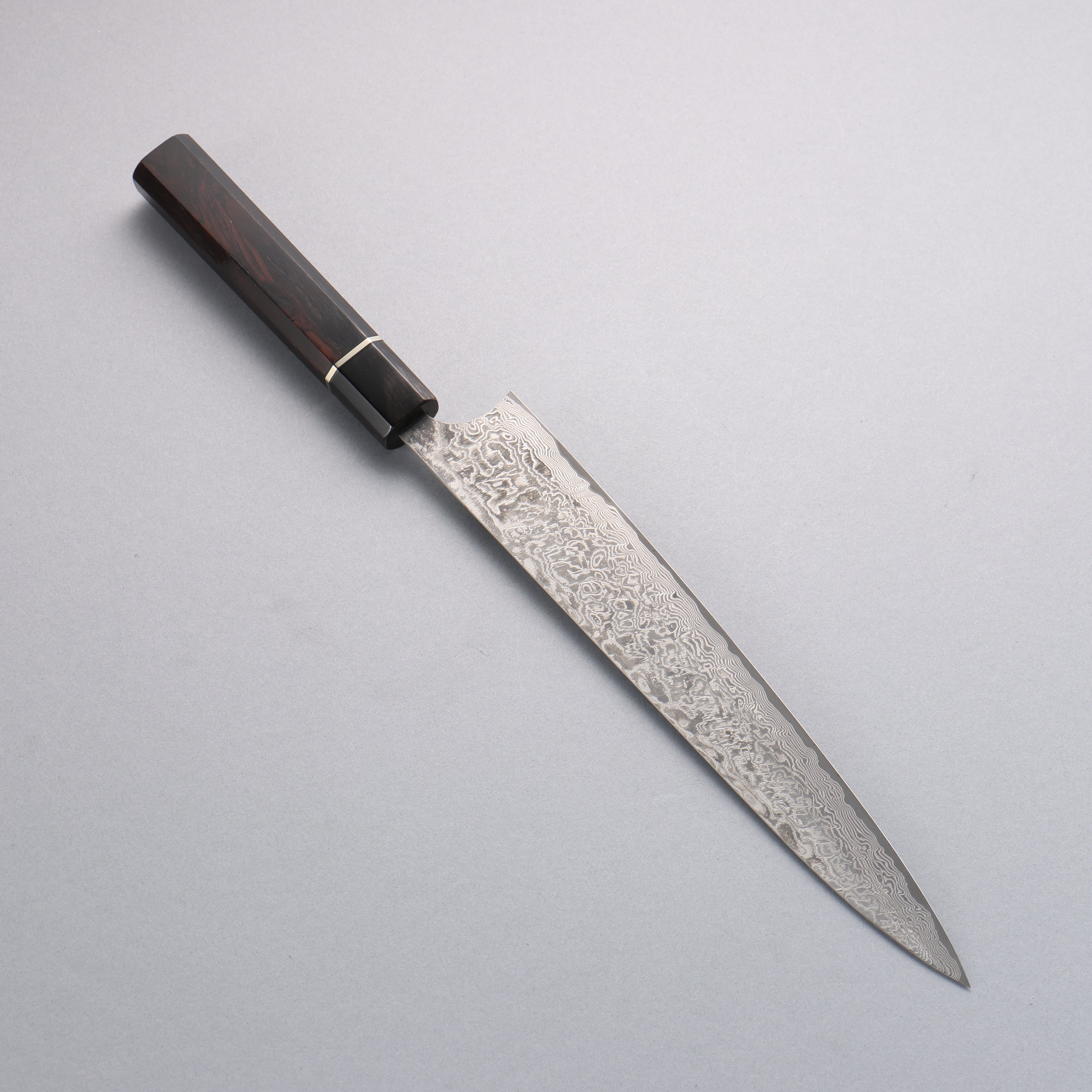 Takeshi Saji SG2 Black Damascus Sujihiki 240mm Ebony Wood Handle - Seisuke Knife