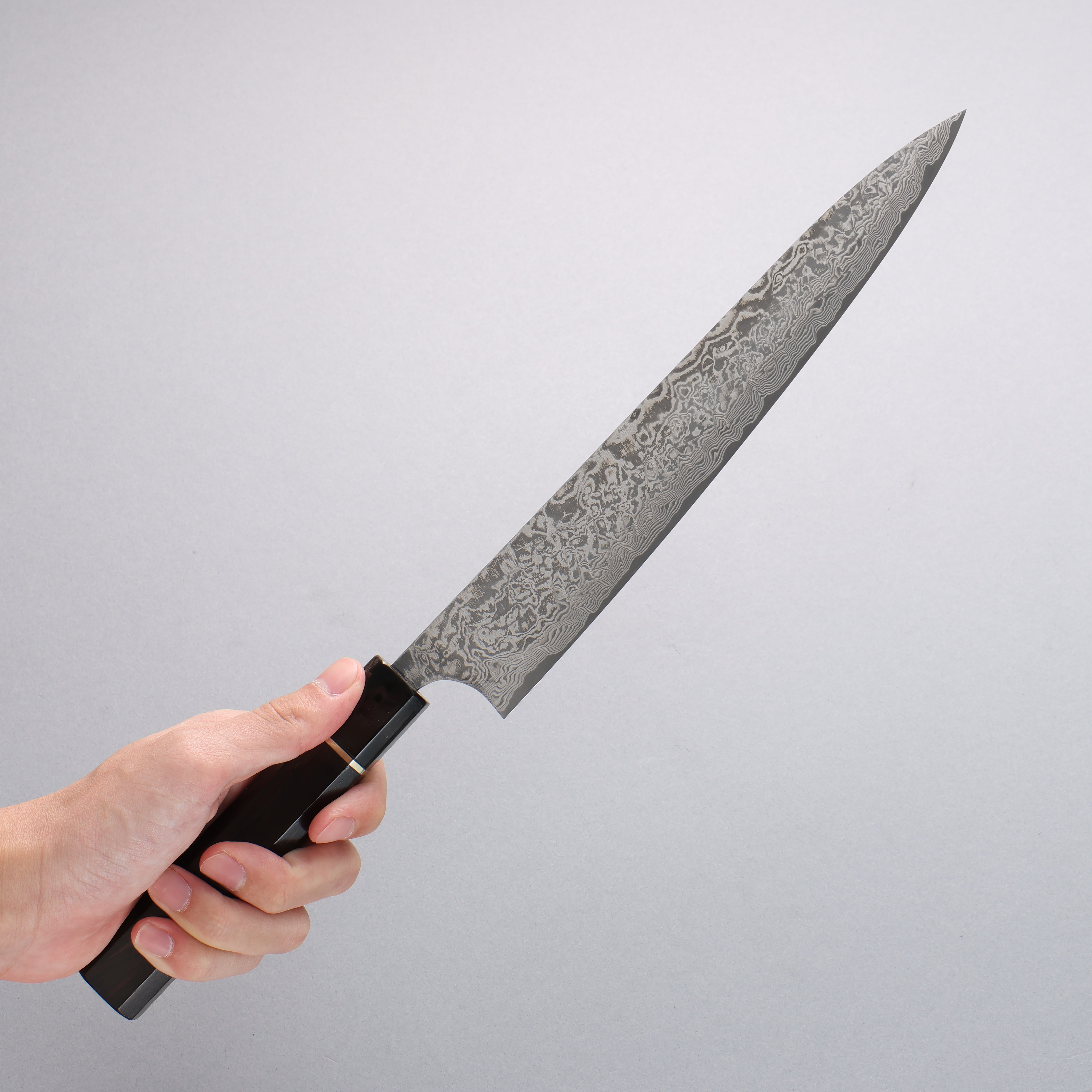 Takeshi Saji SG2 Black Damascus Sujihiki 240mm Ebony Wood Handle - Seisuke Knife