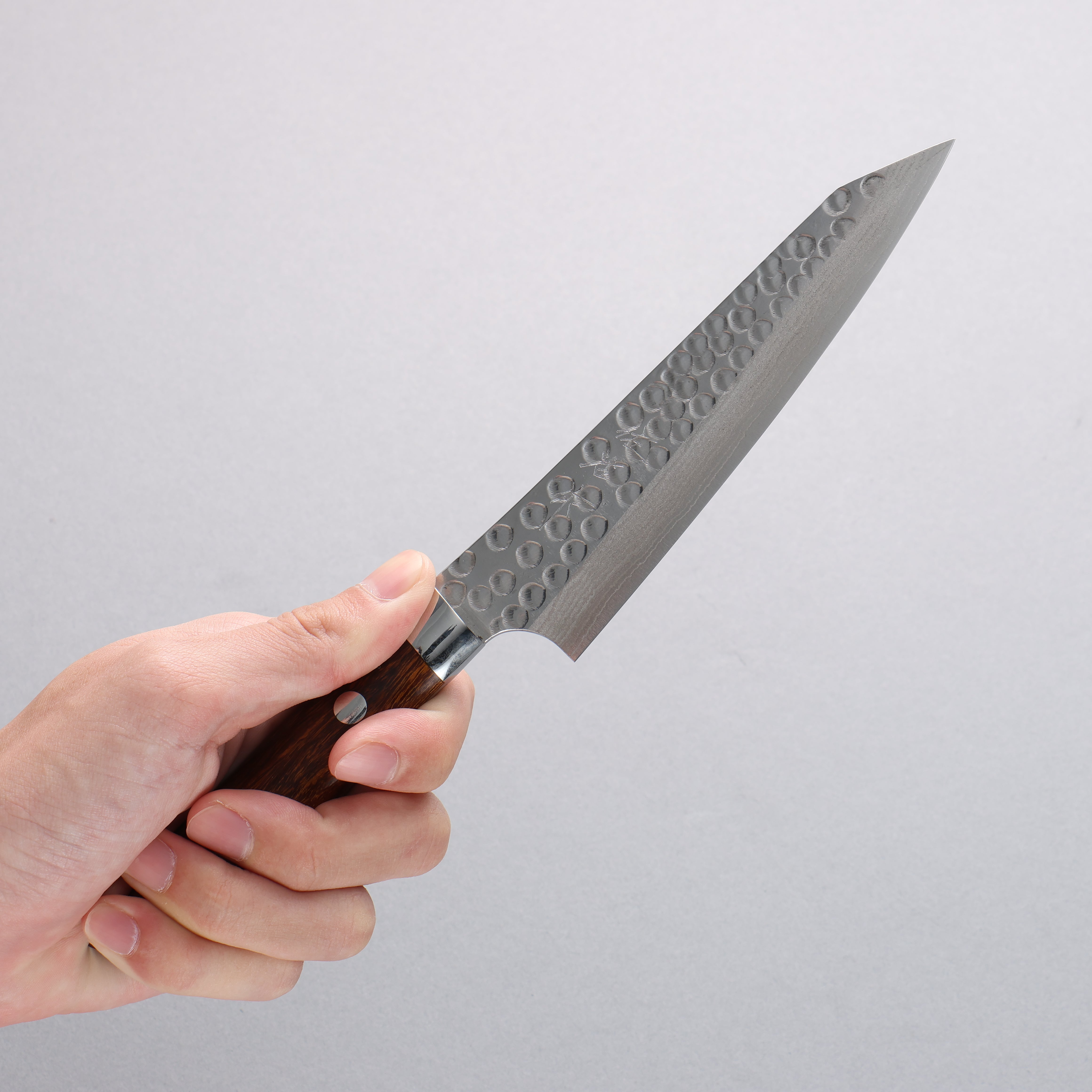 Takeshi Saji SRS13 Hammered(Maru) Kiritsuke Petty-Utility 130mm Ironwood Handle - Seisuke Knife
