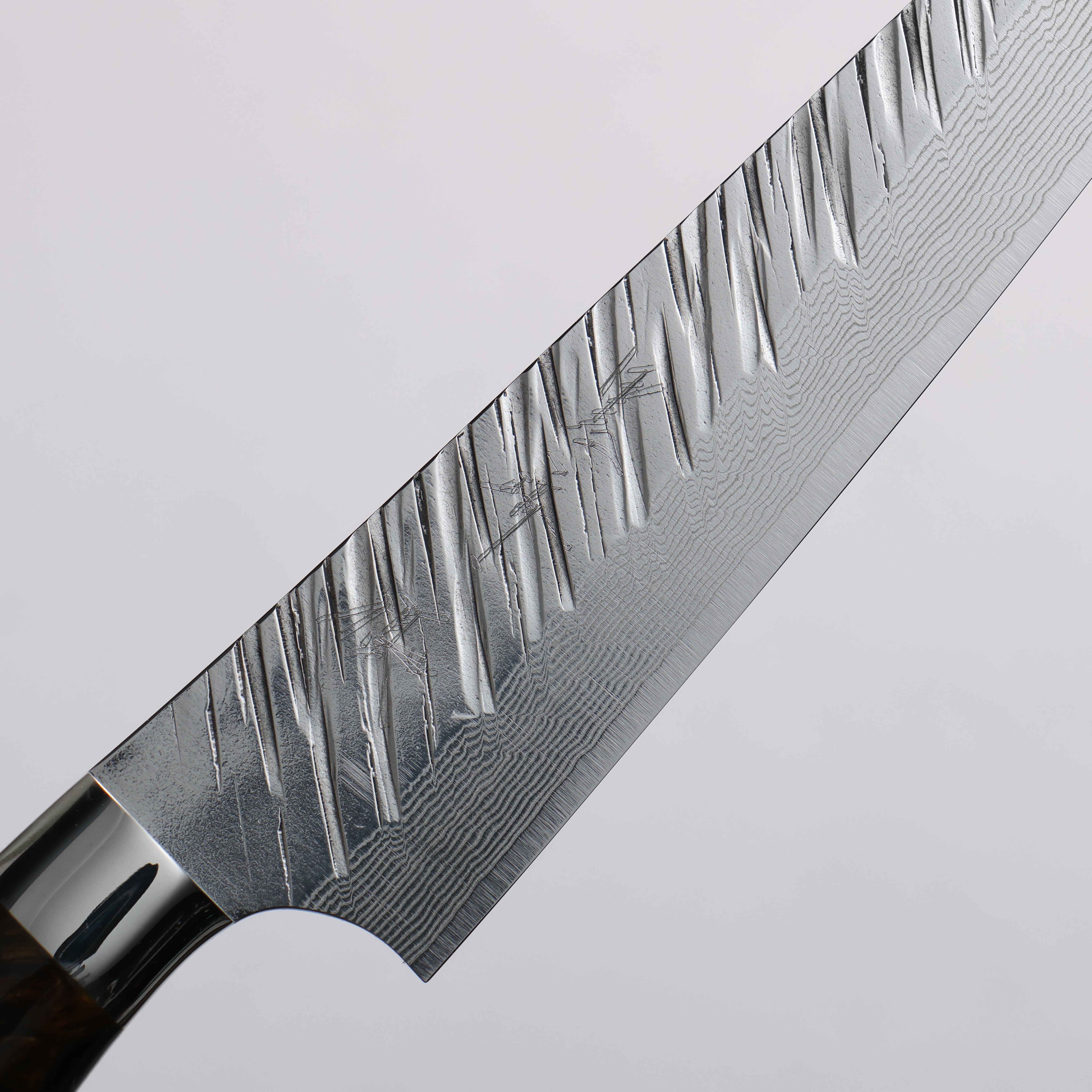 Yu Kurosaki Fujin SG2 Hammered Damascus Kiritsuke Petty-Utility 130mm Brown Black Acrylic Handle - Seisuke Knife