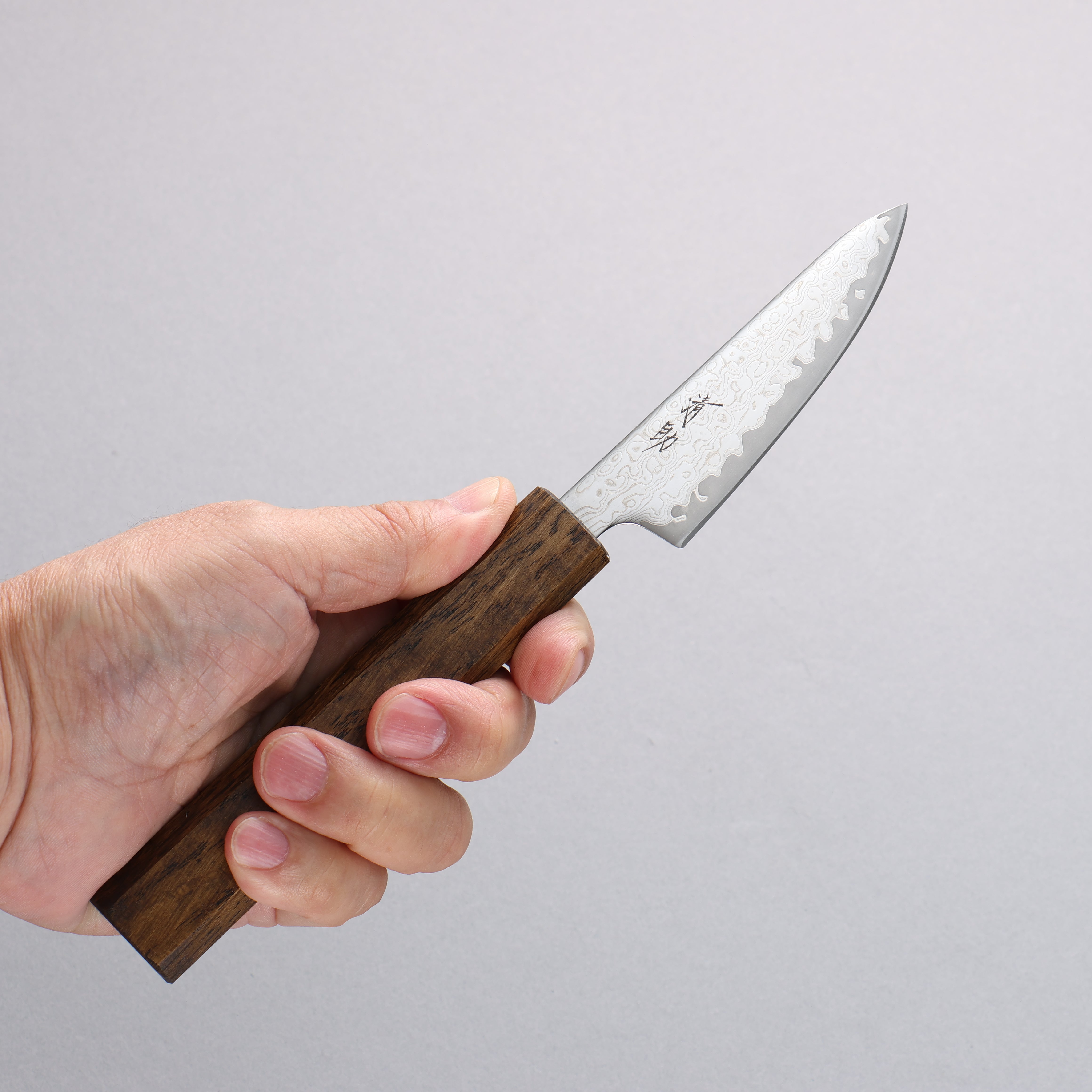 Seisuke VG10 Mirrored Damascus Paring 80mm Oak Handle - Seisuke Knife