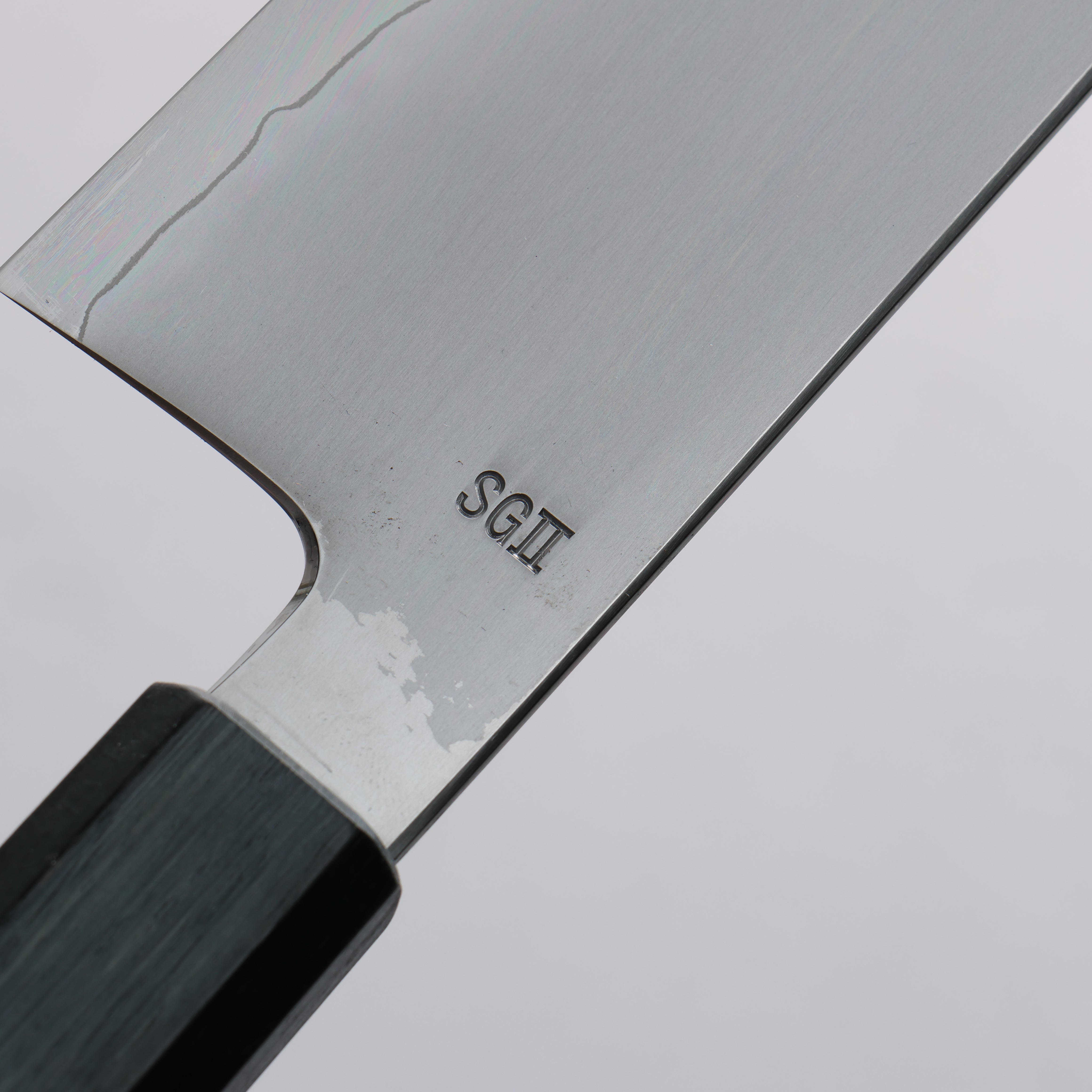 Naohito Myojin SG2 Kasumitogi Kiritsuke Gyuto 240mm Indigo Dyed Oak Handle - Seisuke Knife