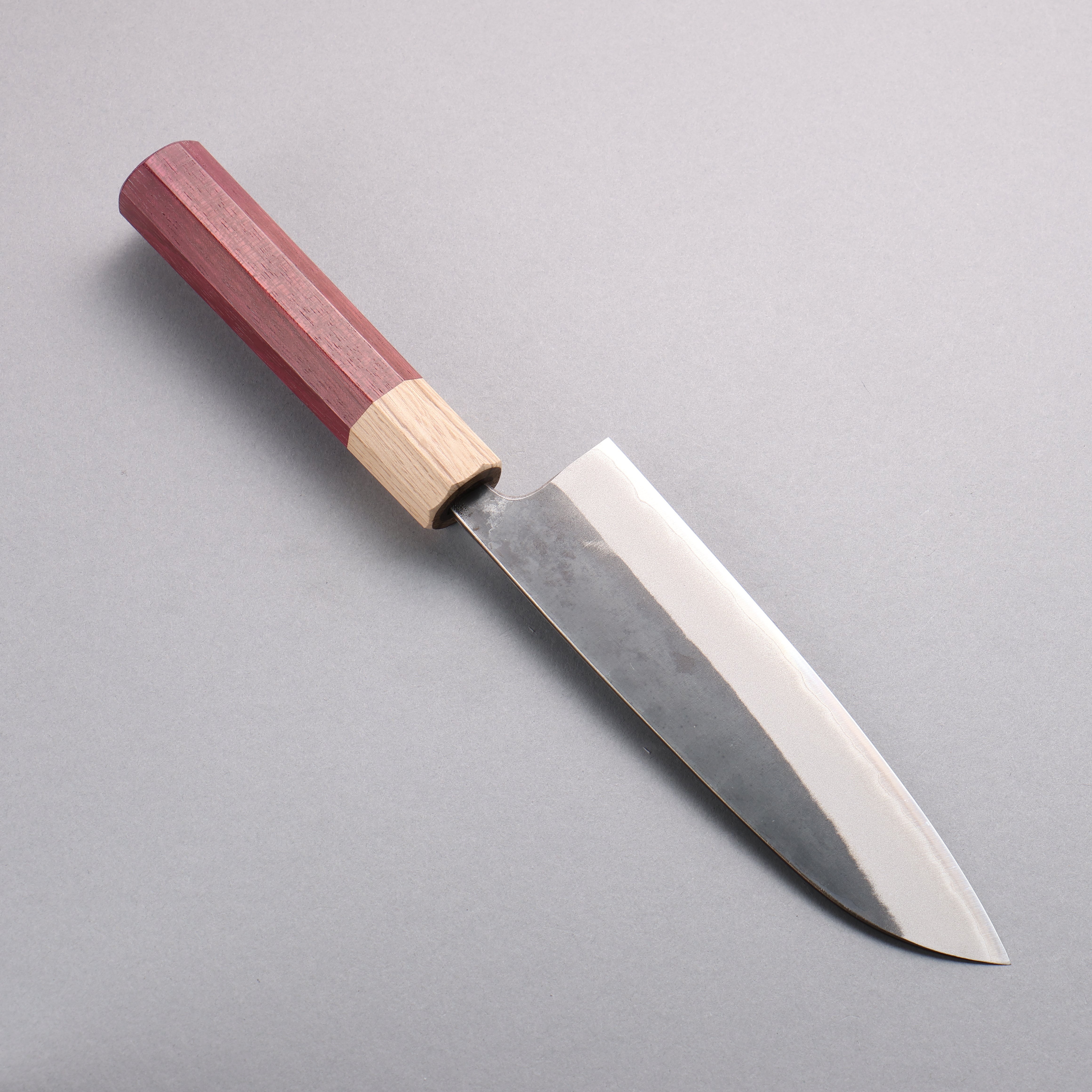 Seisuke Blue Steel No.2 Black Finished Santoku 170mm Purpleheart (Ferrule: Oak) Handle - Seisuke Knife
