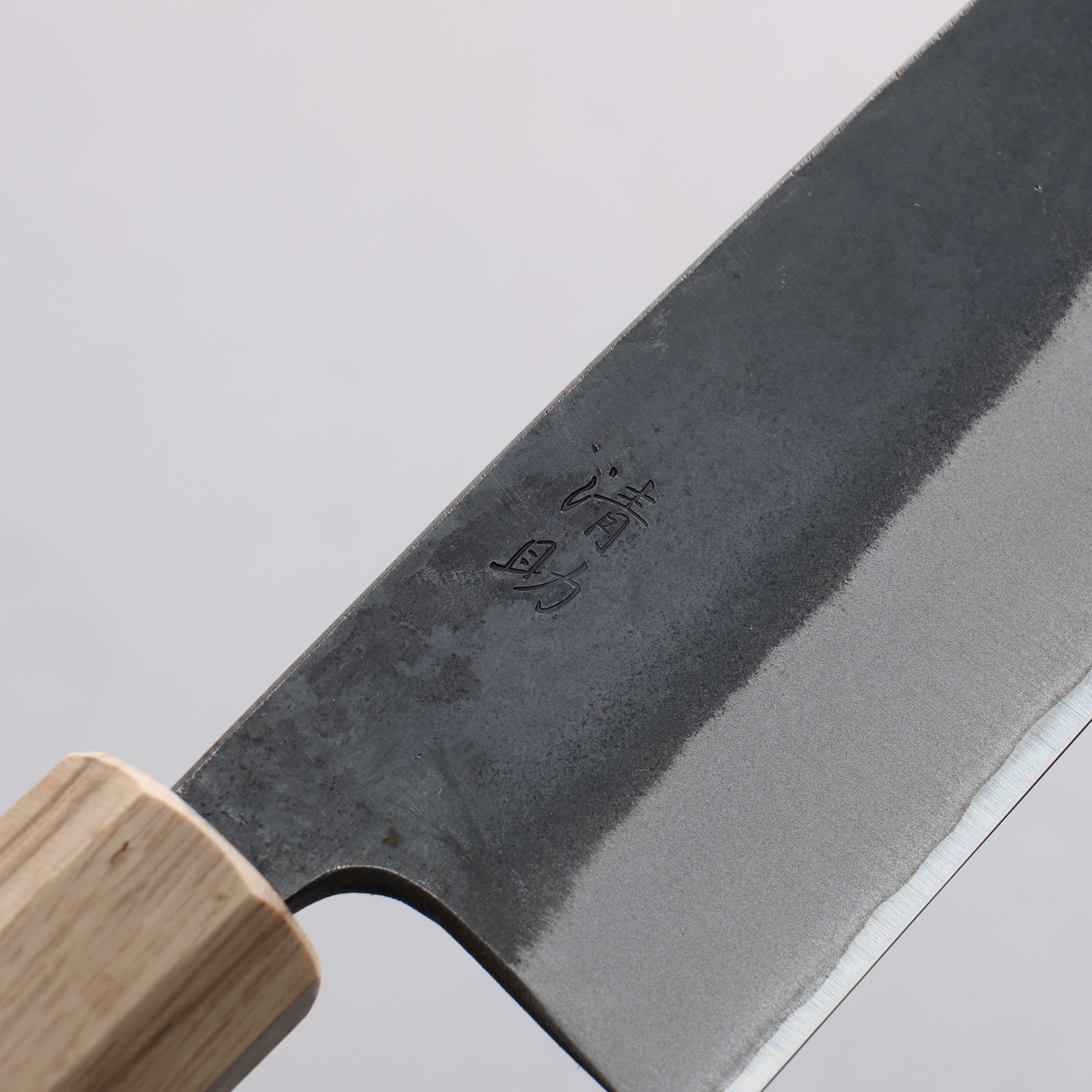 Seisuke Blue Steel No.2 Black Finished Santoku 170mm Purpleheart (Ferrule: Oak) Handle - Seisuke Knife