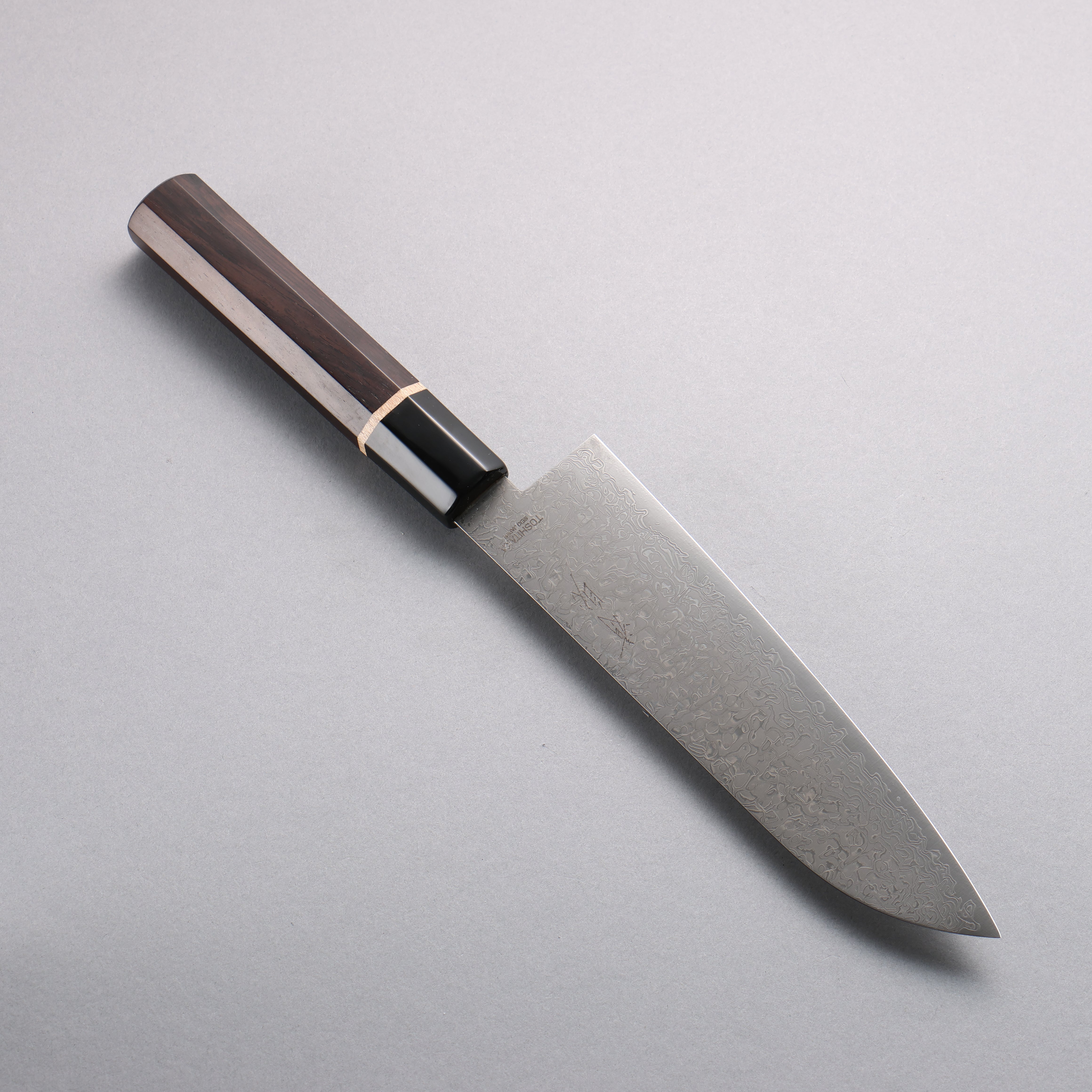Toshitaka Seisuke VG10 65 Layer Damascus Santoku 180mm Ebony (Maple Ring and Water Buffalo Ferrule) Handle - Seisuke Knife