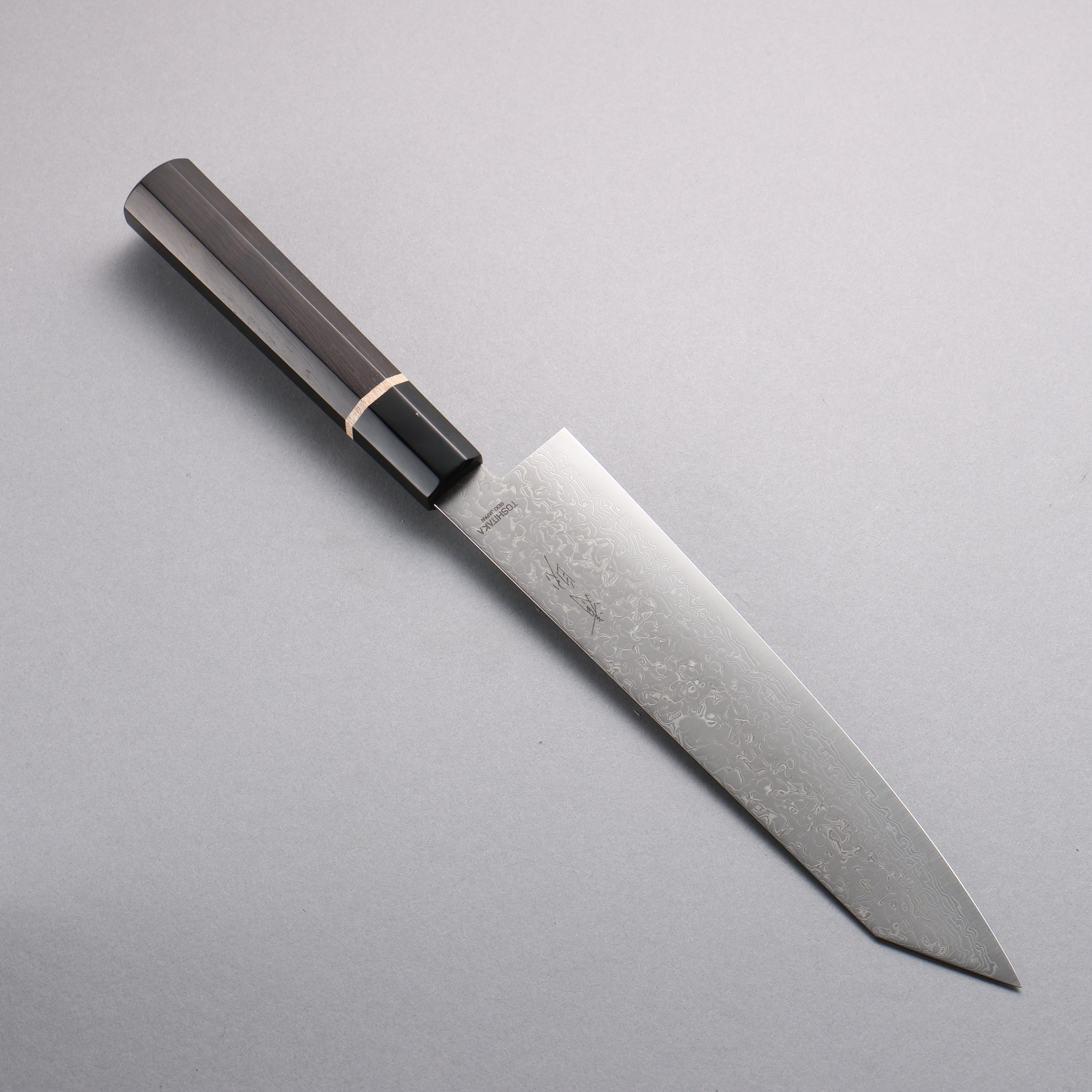 Toshitaka Seisuke VG10 65 Layer Damascus Kiritsuke Gyuto 210mm Ebony (Maple Ring and Water Buffalo Ferrule) Handle - Seisuke Knife
