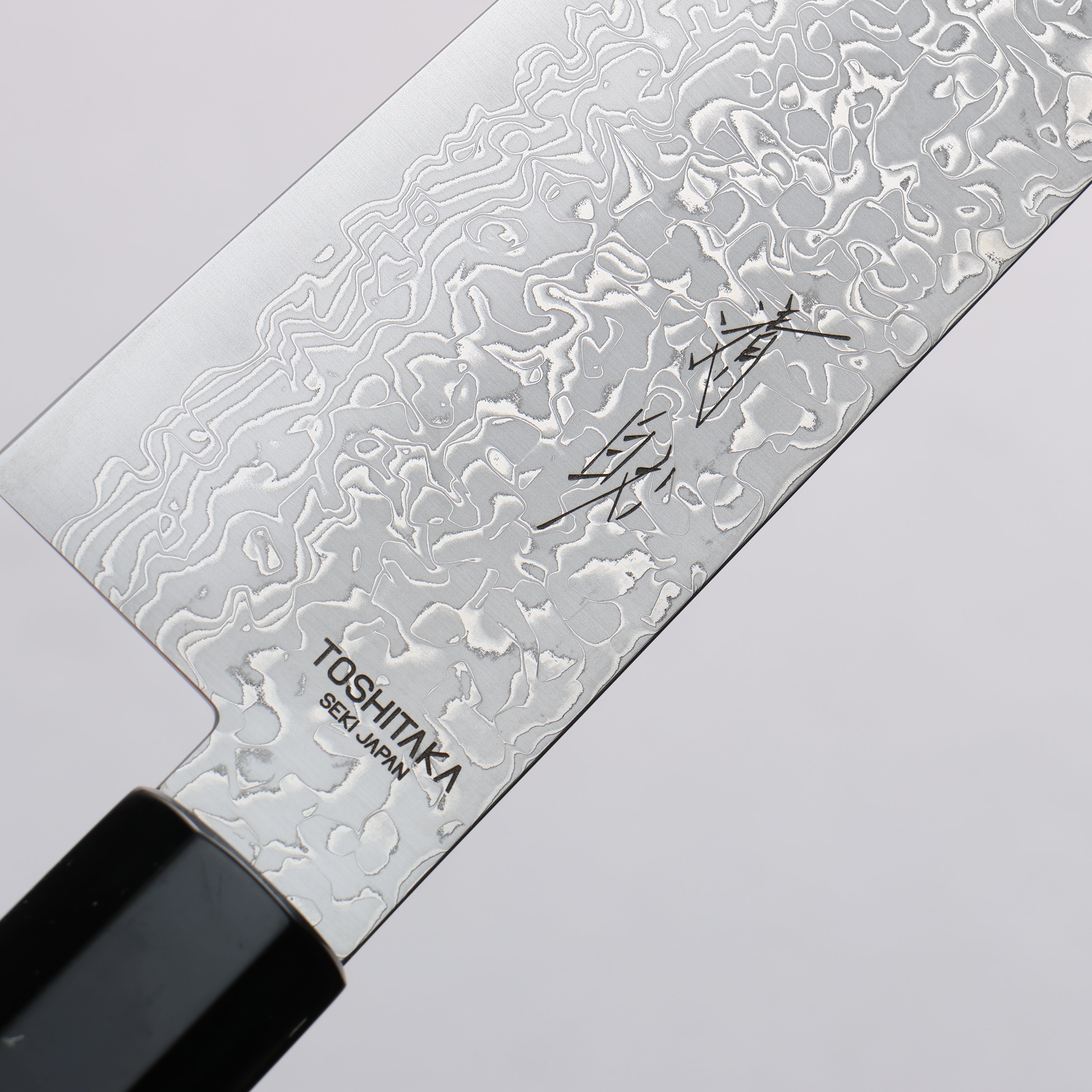 Toshitaka Seisuke VG10 65 Layer Damascus Kiritsuke Gyuto 210mm Ebony (Maple Ring and Water Buffalo Ferrule) Handle - Seisuke Knife