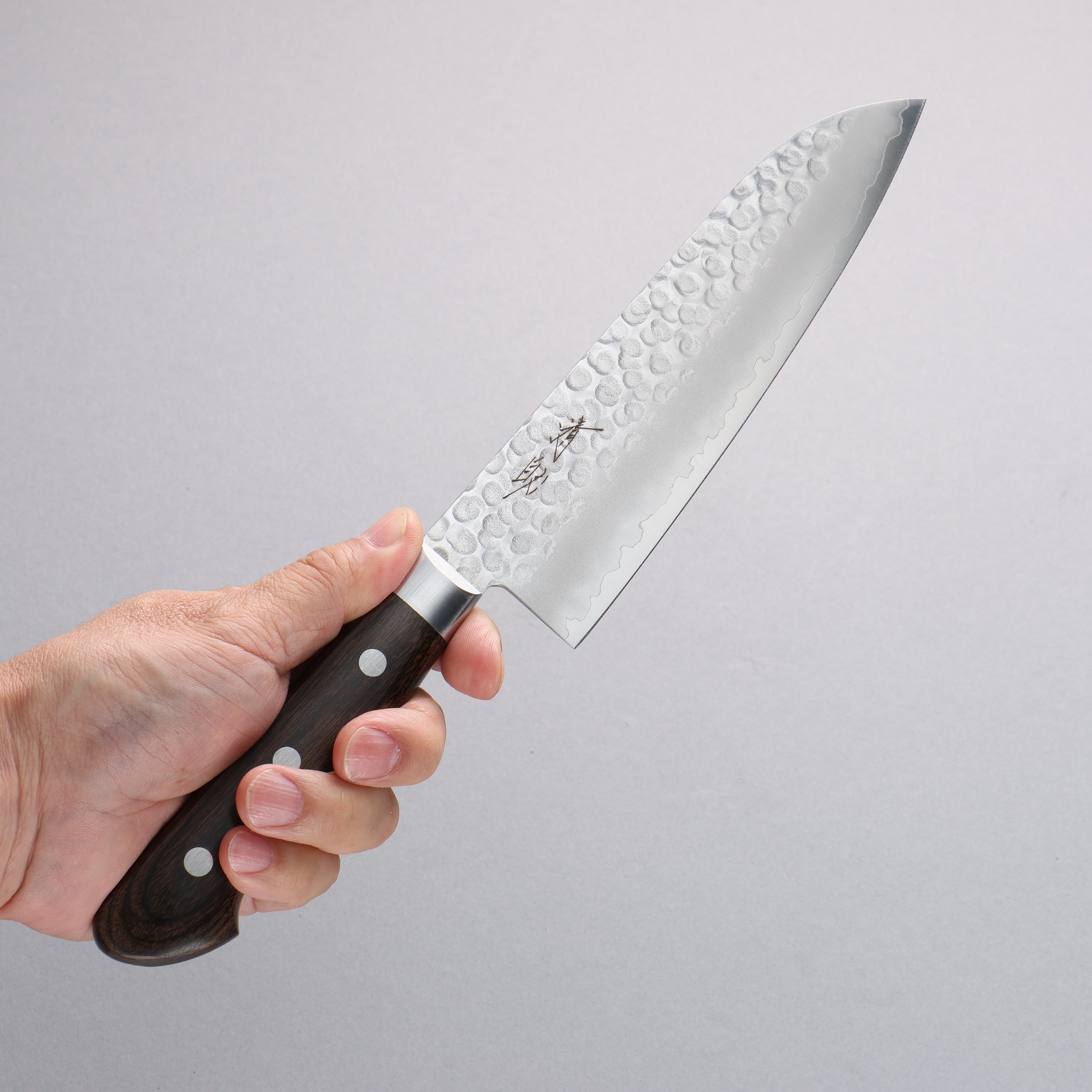 Seisuke VG10 Hammered Santoku 165mm Zebrawood Handle - Seisuke Knife
