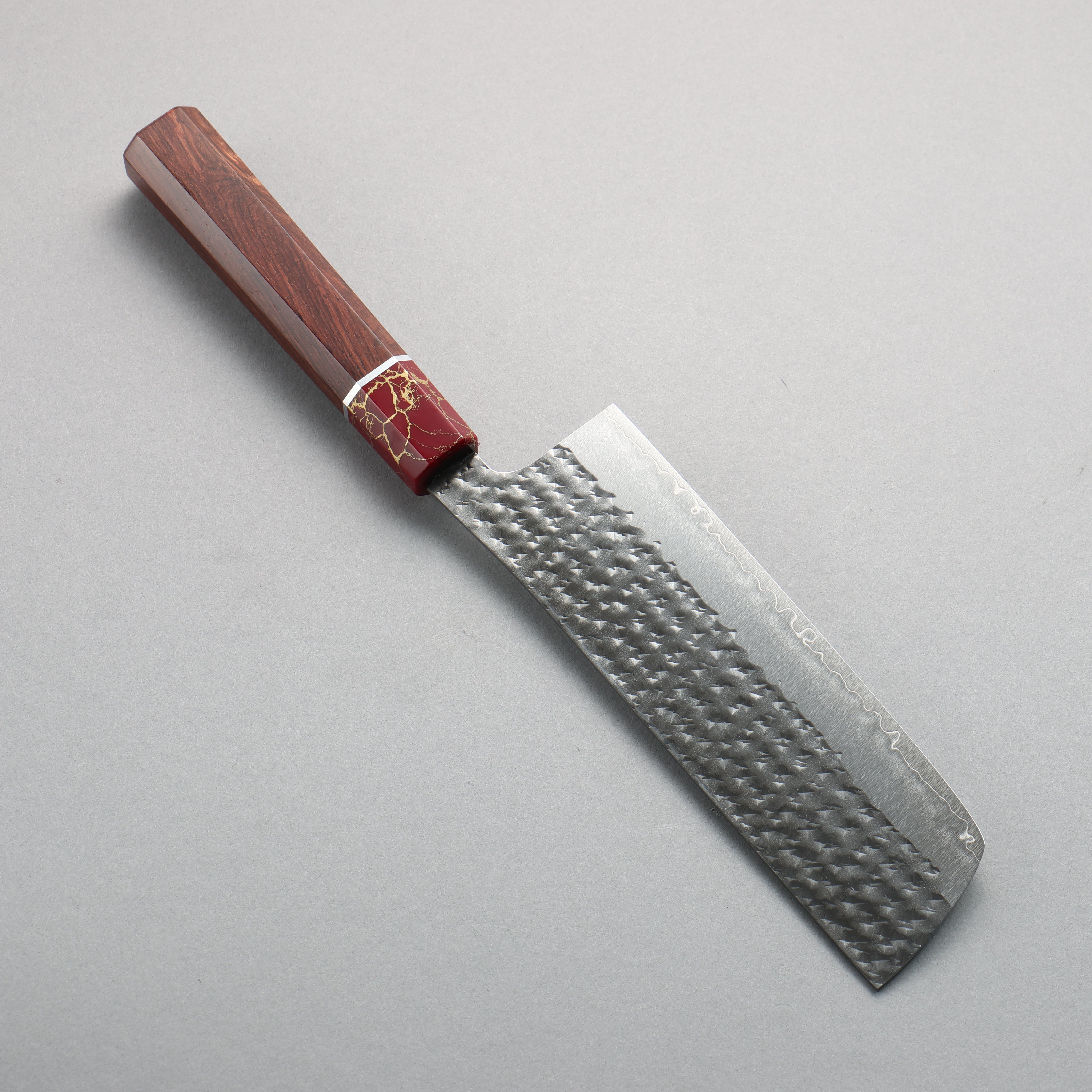 Yu Kurosaki Senko Ei SG2 Hammered Nakiri 165mm Rosewood (Ferrule: Red Turquoise) Handle - Seisuke Knife