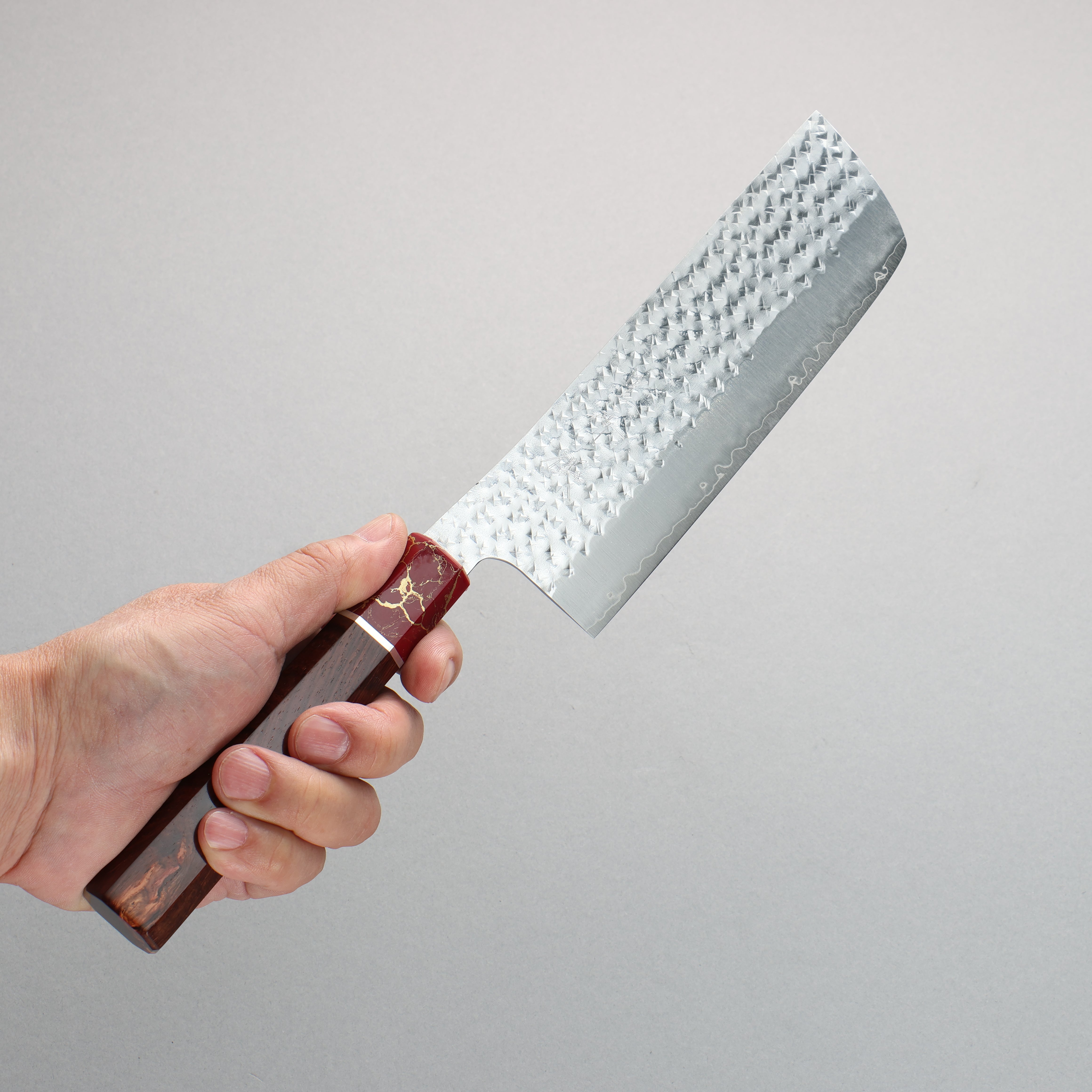 Yu Kurosaki Senko Ei SG2 Hammered Nakiri 165mm Rosewood (Ferrule: Red Turquoise) Handle - Seisuke Knife