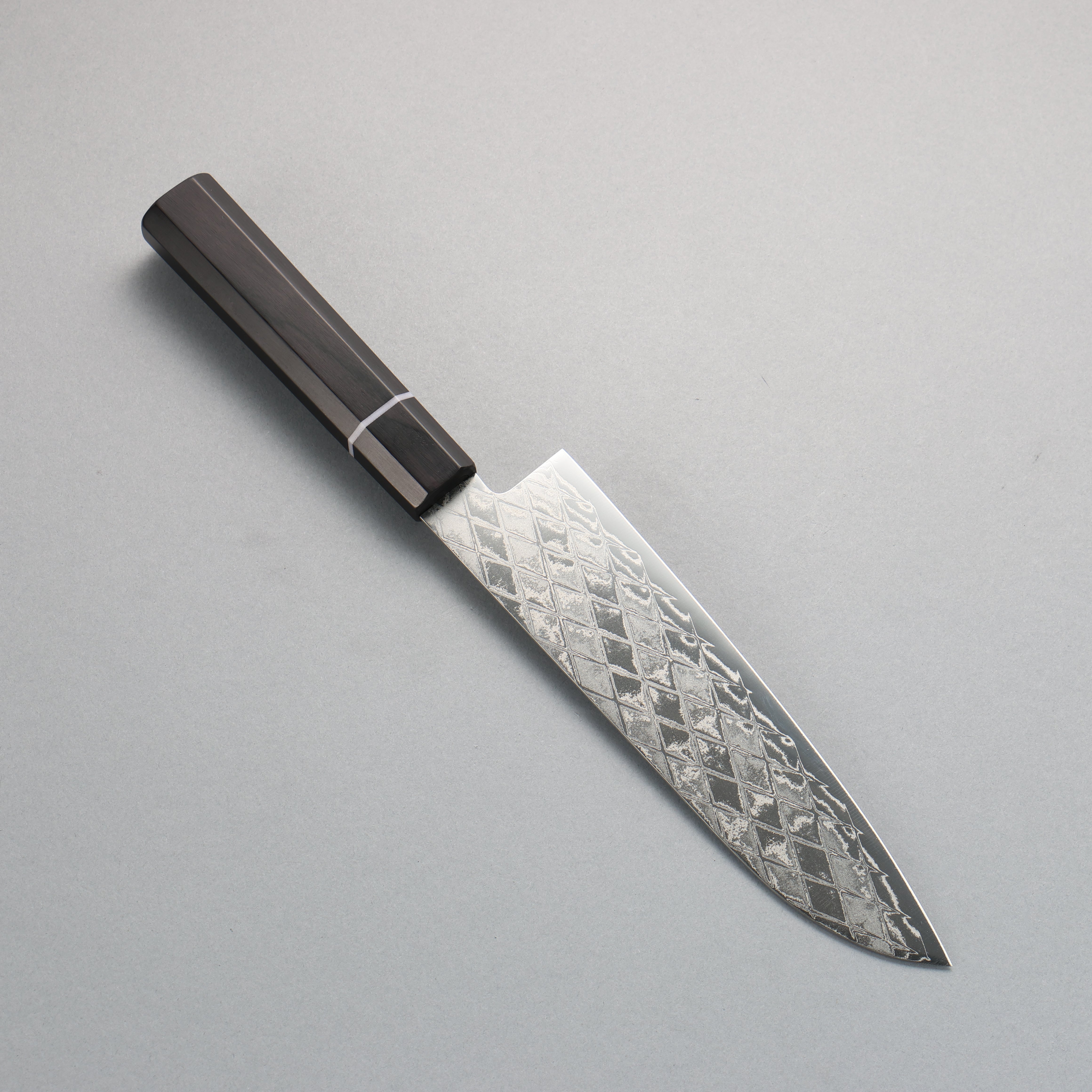 Seisuke AUS10 Mirror Crossed Santoku 180mm Rosewood & White Ring Handle - Seisuke Knife