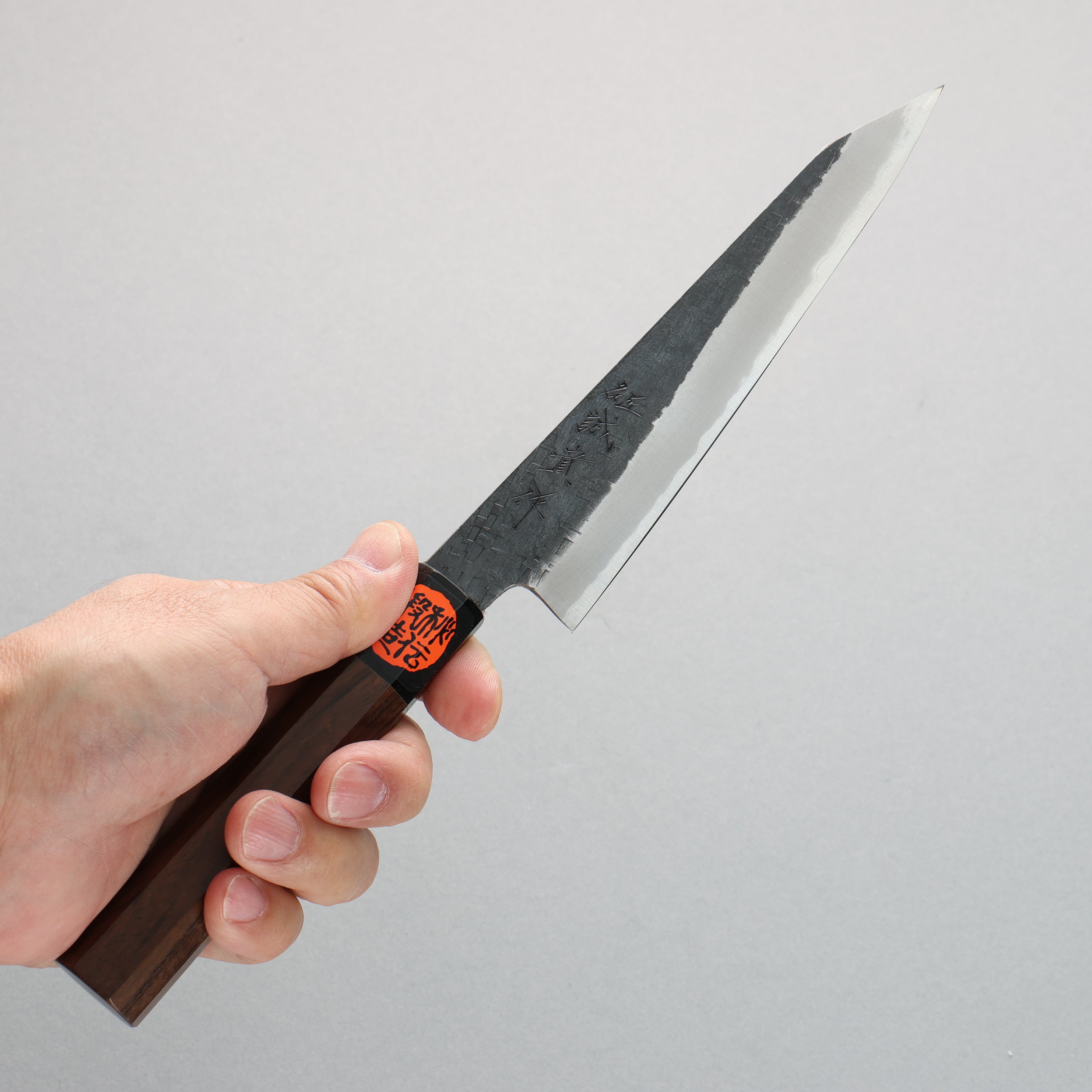 Shigeki Tanaka TEKKA Blue Steel No.2 Kurouchi Square-Hammered Kiritsuke Petty-Utility 150mm Walnut Handle - Seisuke Knife