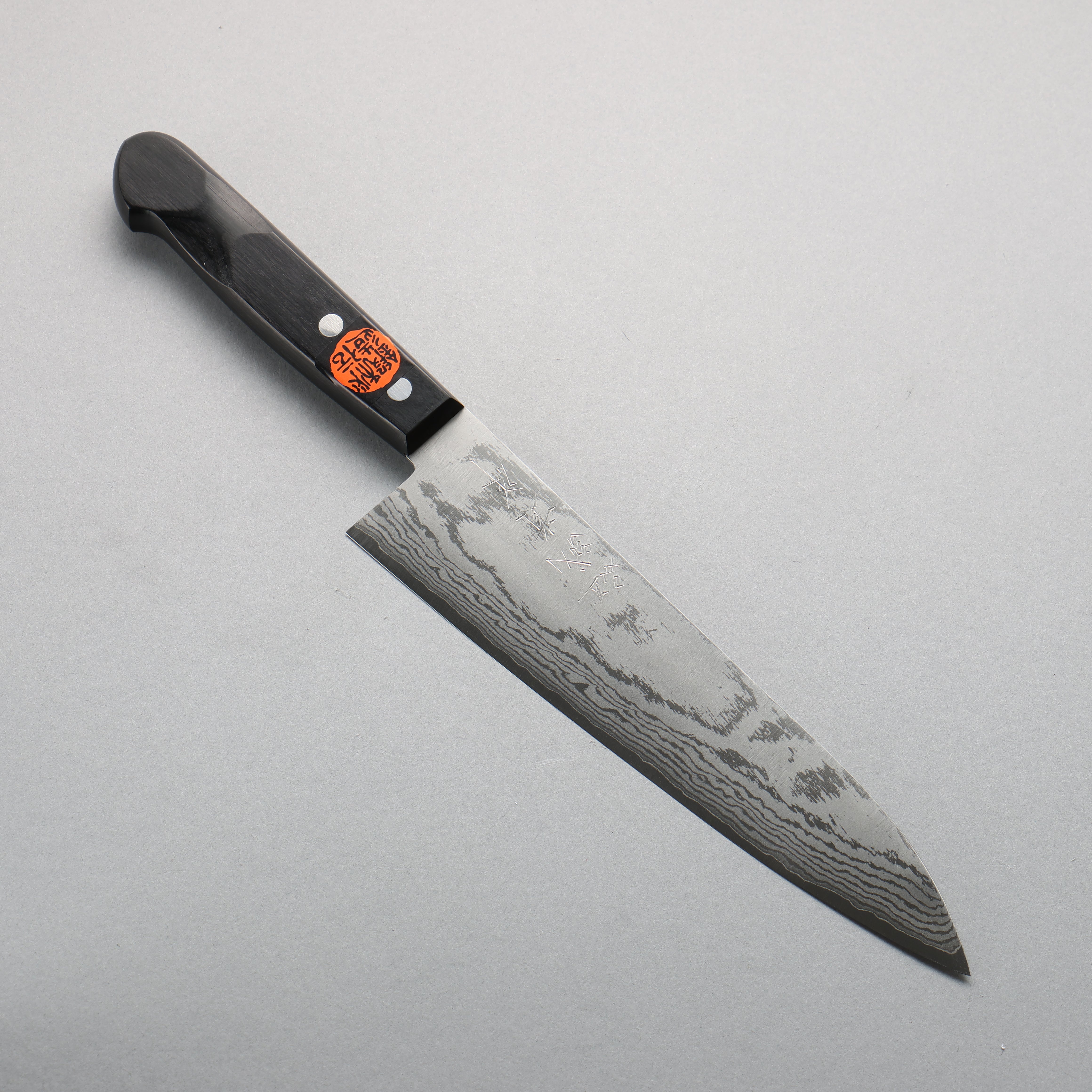 Shigeki Tanaka VG10 17 Layer Damascus Gyuto 210mm Black Pakka wood Handle - Seisuke Knife